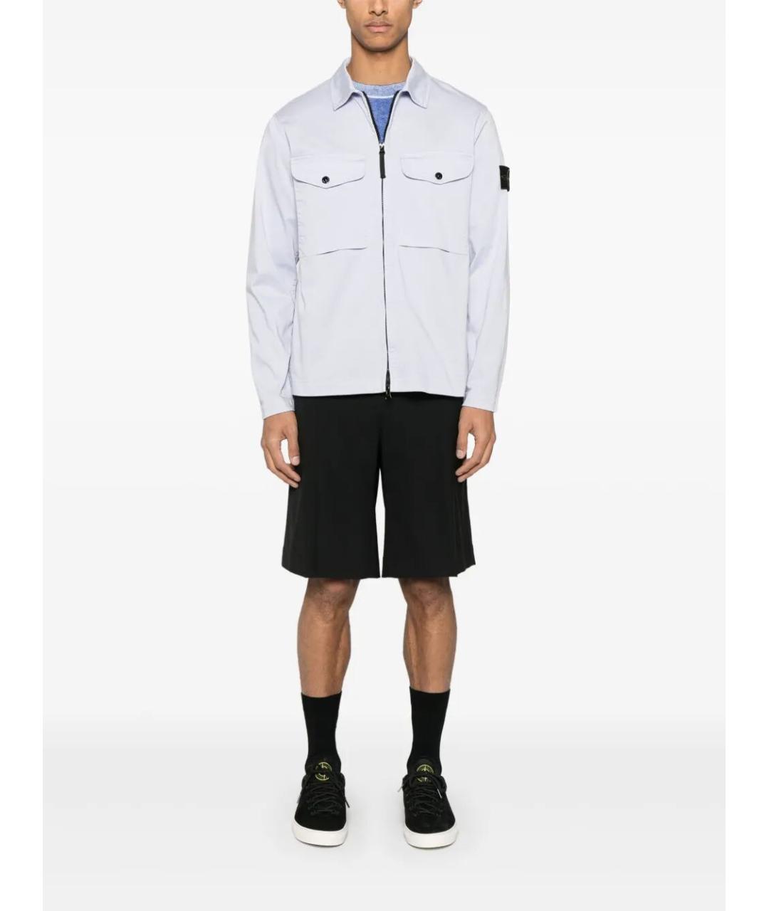 STONE ISLAND Голубой хлопковый джемпер / свитер, фото 5