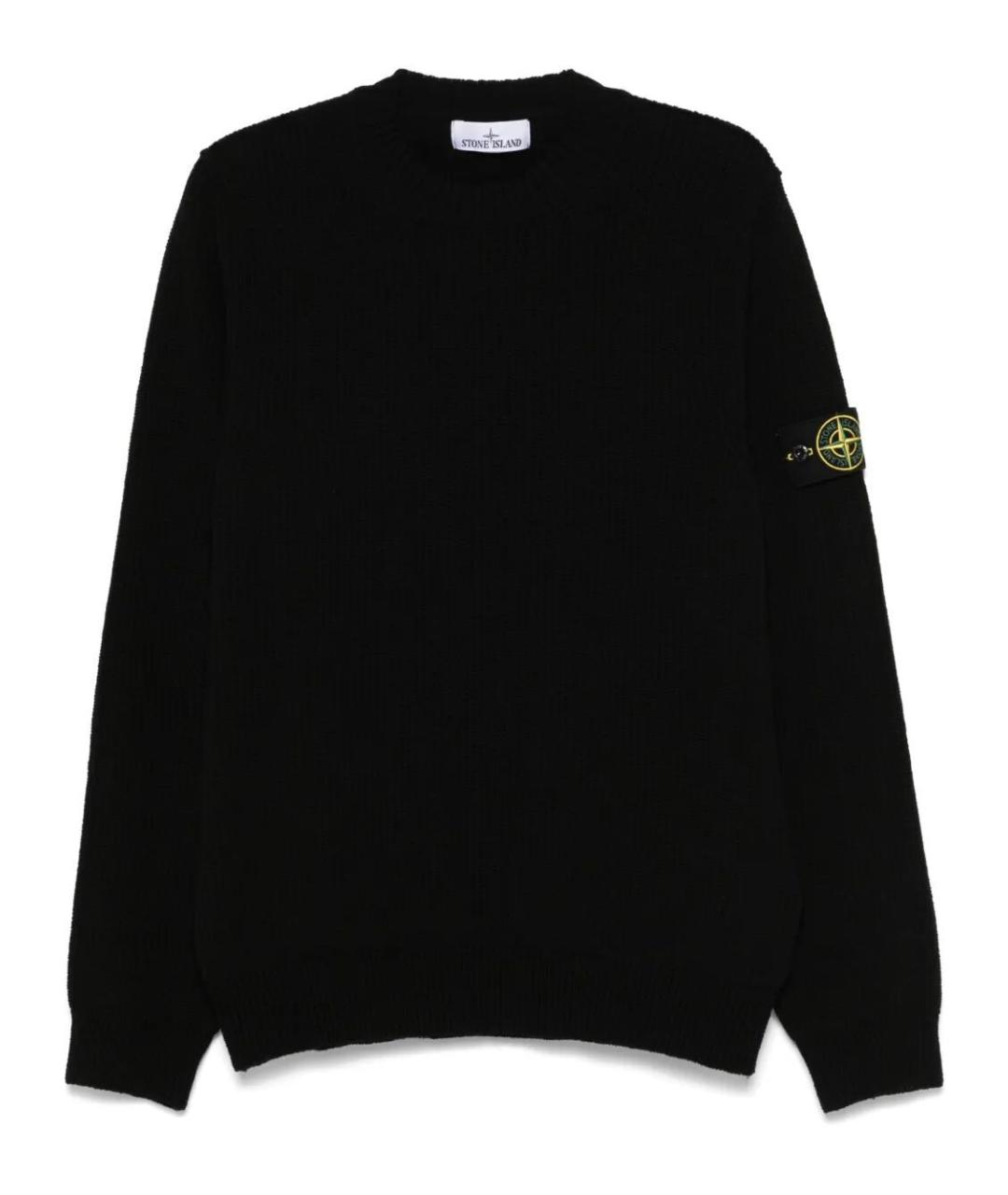 STONE ISLAND Черный хлопковый джемпер / свитер, фото 1