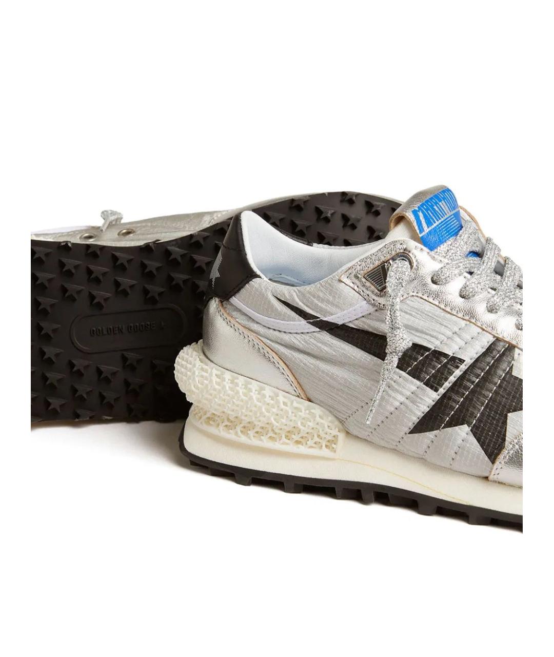 GOLDEN GOOSE DELUXE BRAND Серебряные синтетические низкие кроссовки / кеды, фото 2