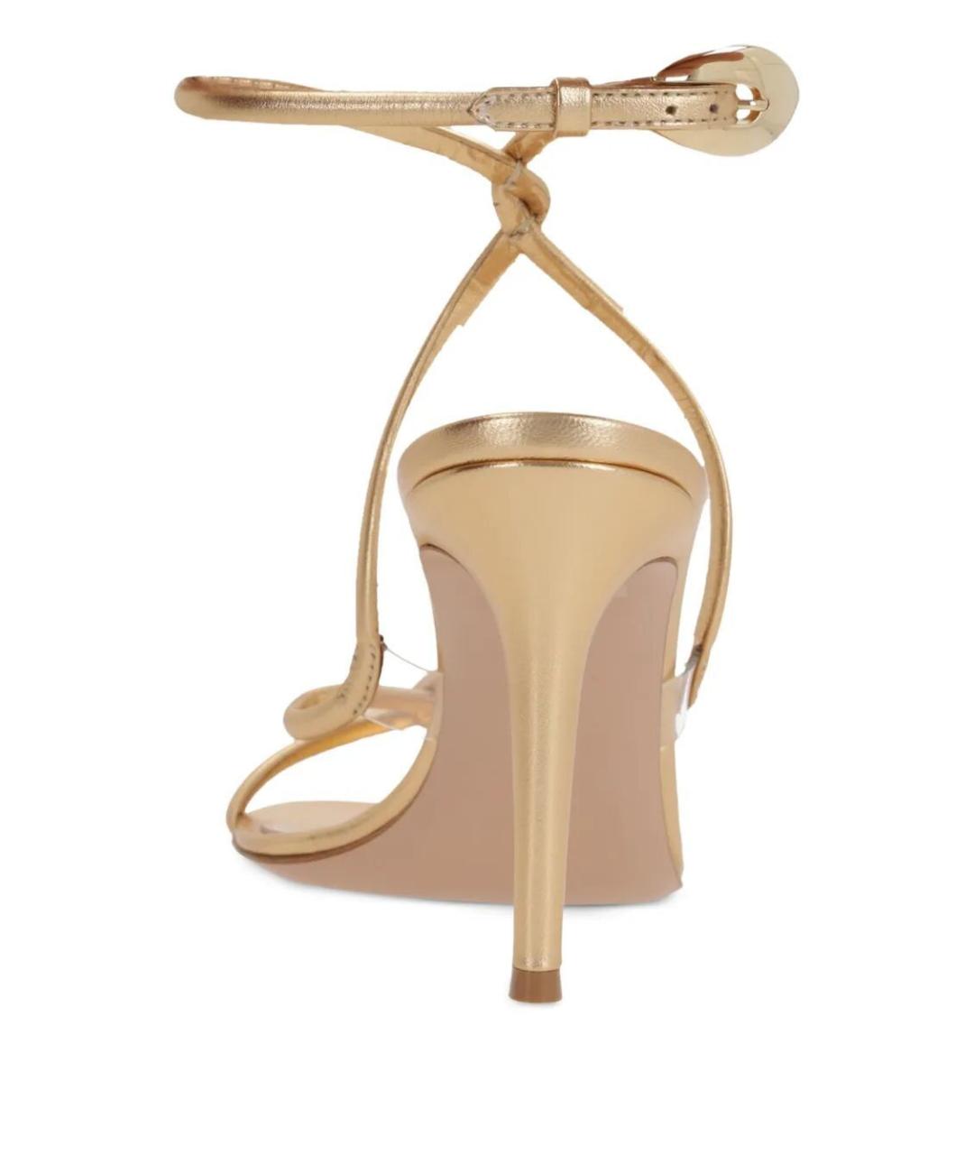 GIANVITO ROSSI Золотые кожаные босоножки, фото 2