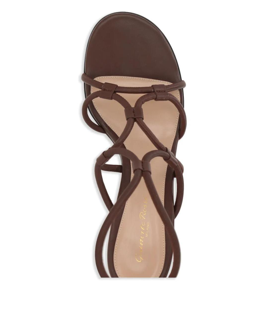 GIANVITO ROSSI Коричневые кожаные босоножки, фото 4