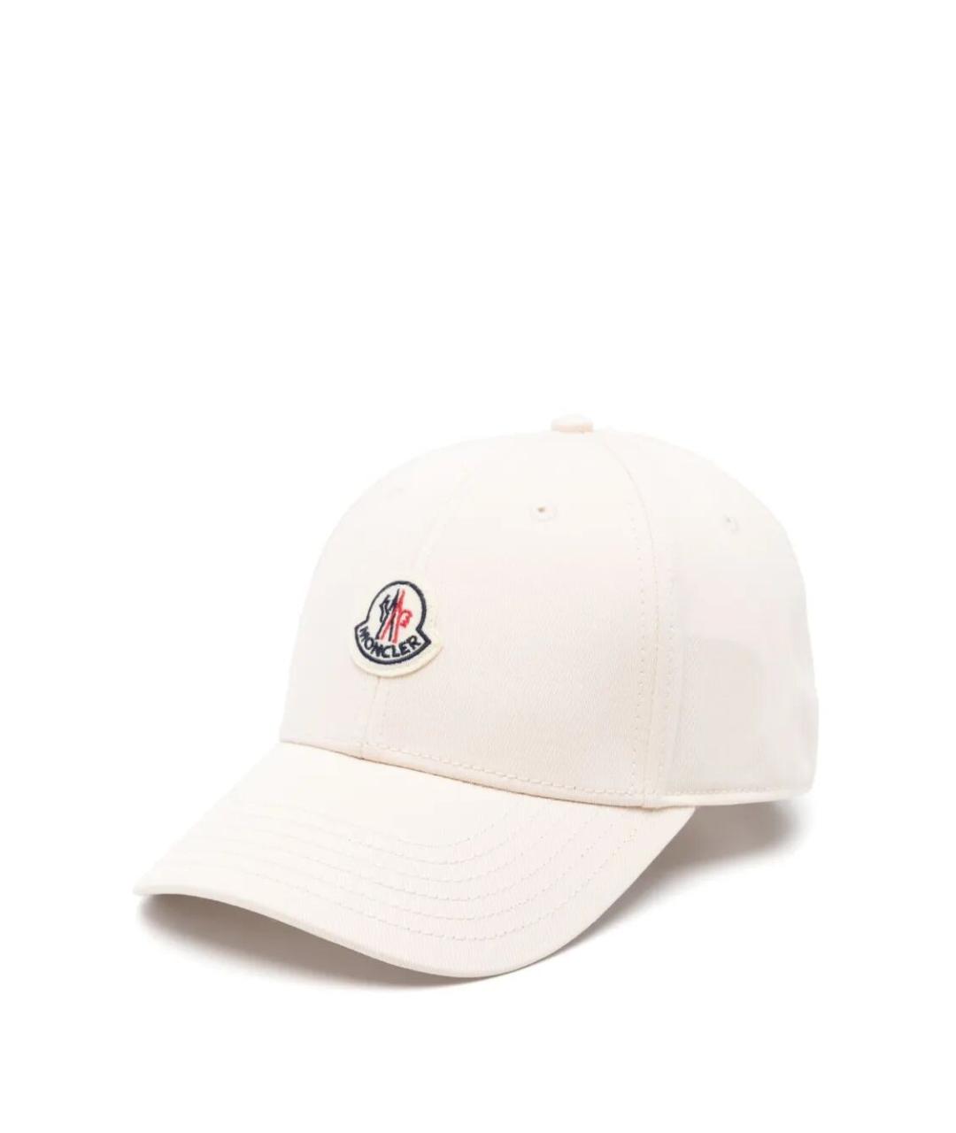 MONCLER Белая хлопковая кепка, фото 1