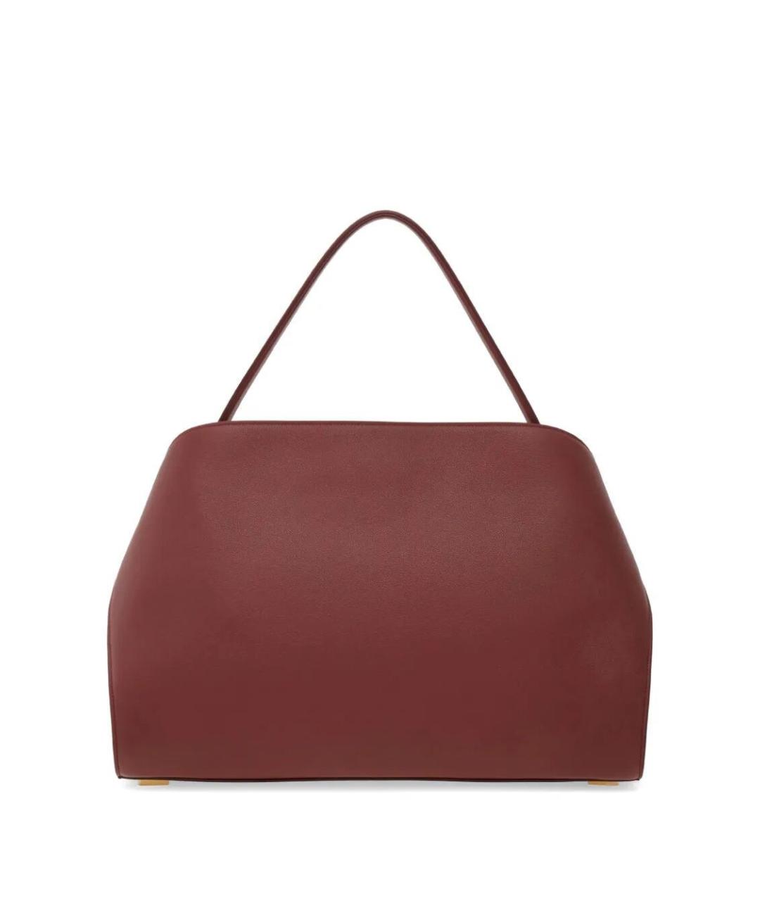 FERRAGAMO Бордовая кожаная сумка тоут, фото 4