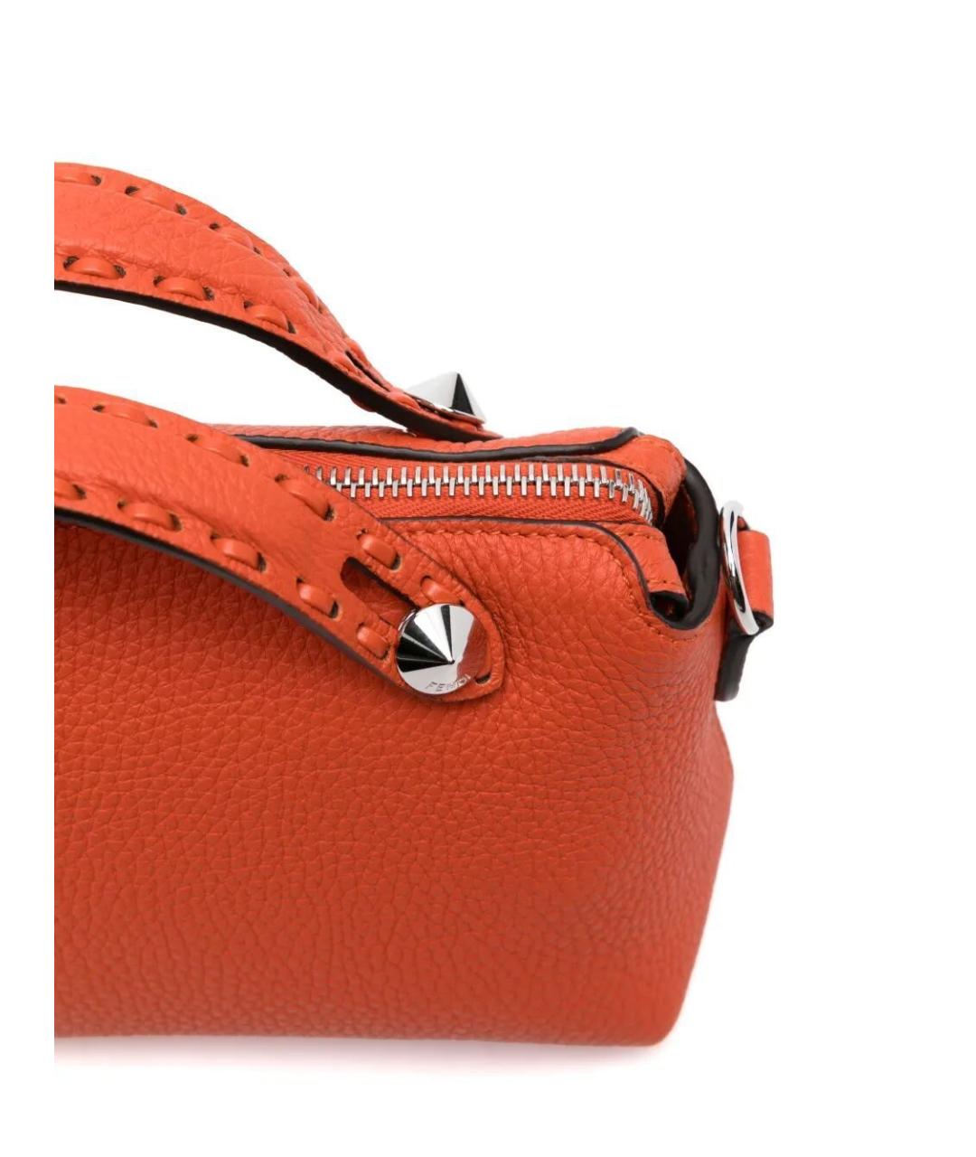 FENDI Оранжевая кожаная сумка тоут, фото 5