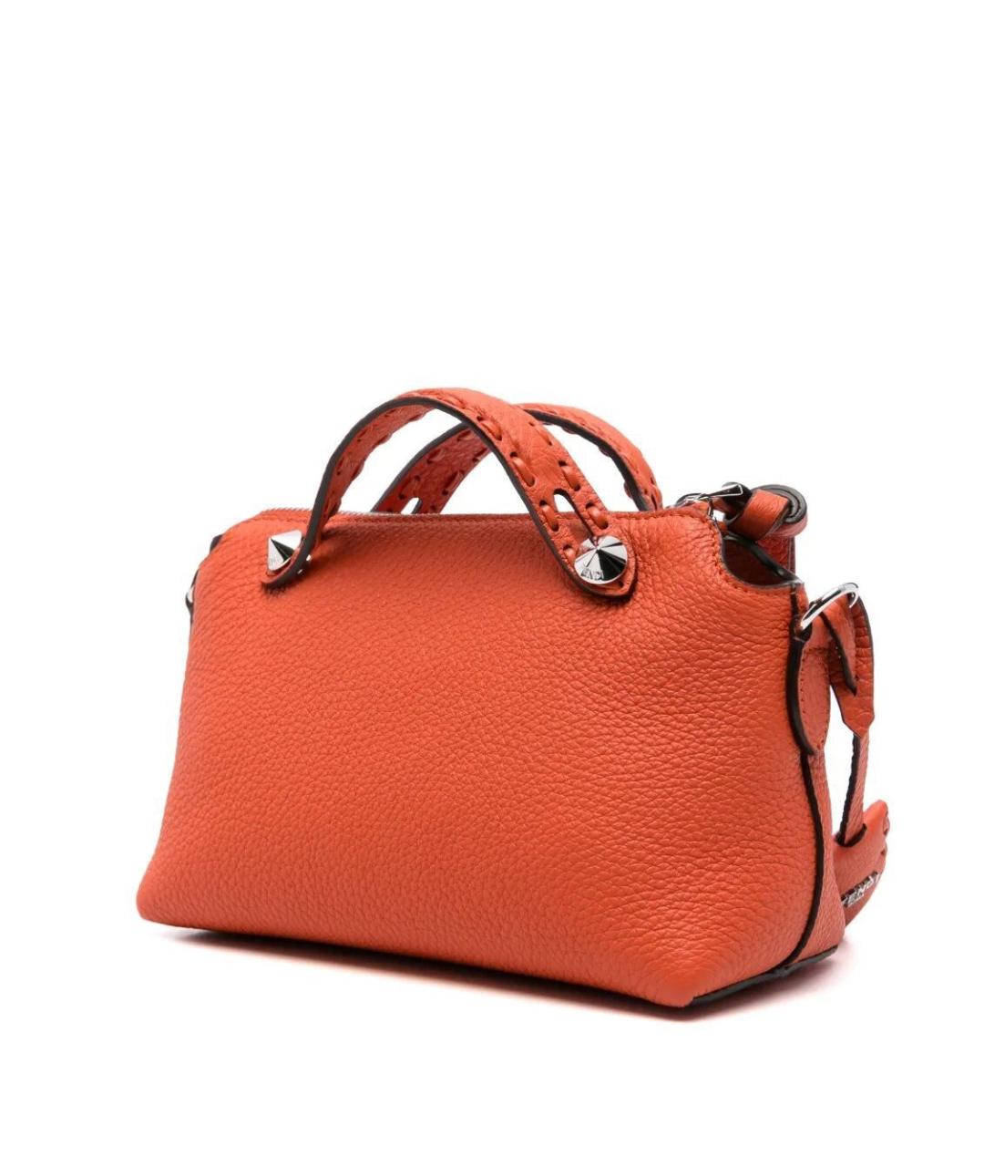 FENDI Оранжевая кожаная сумка тоут, фото 4