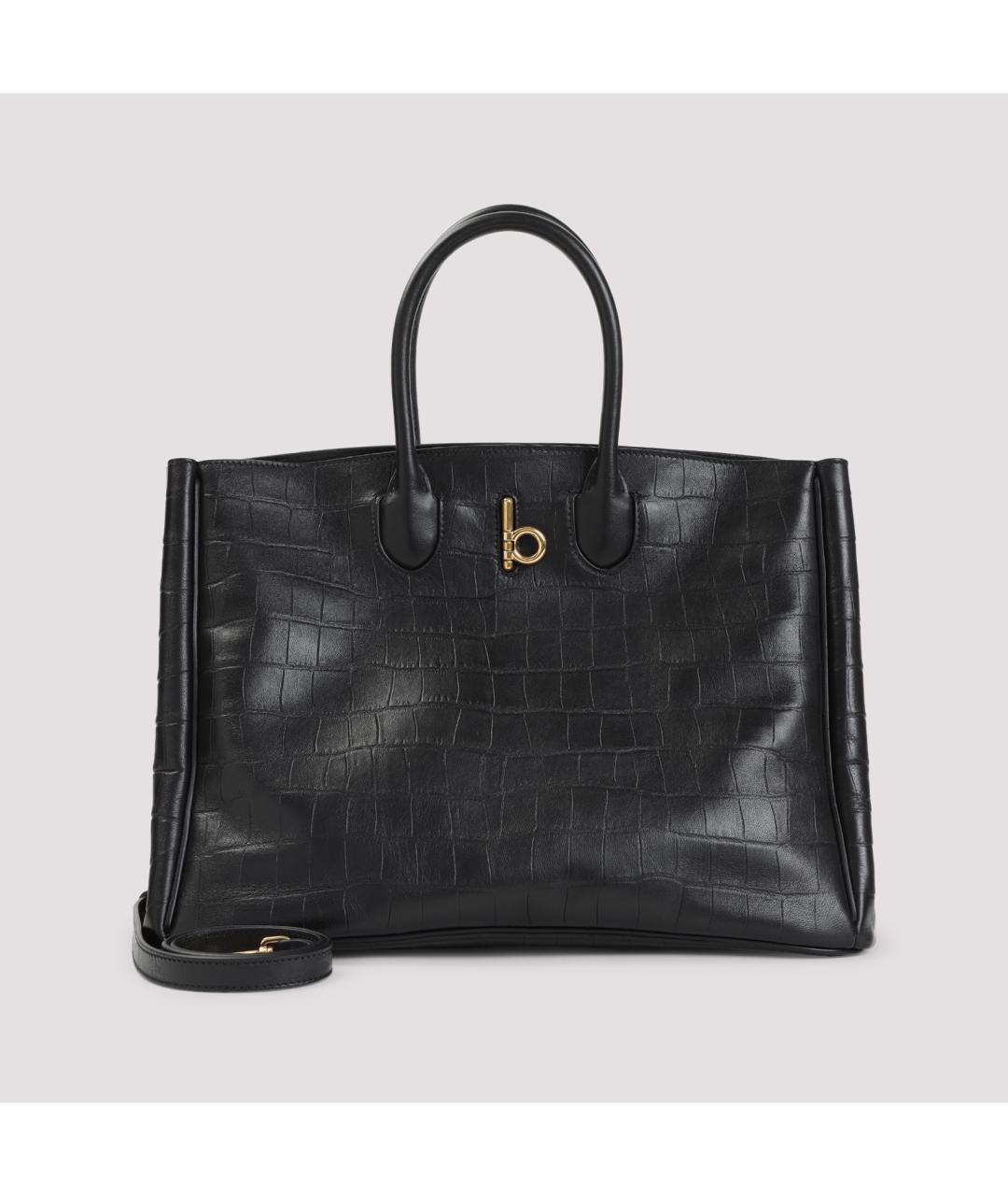 BURBERRY Черная кожаная сумка тоут, фото 2
