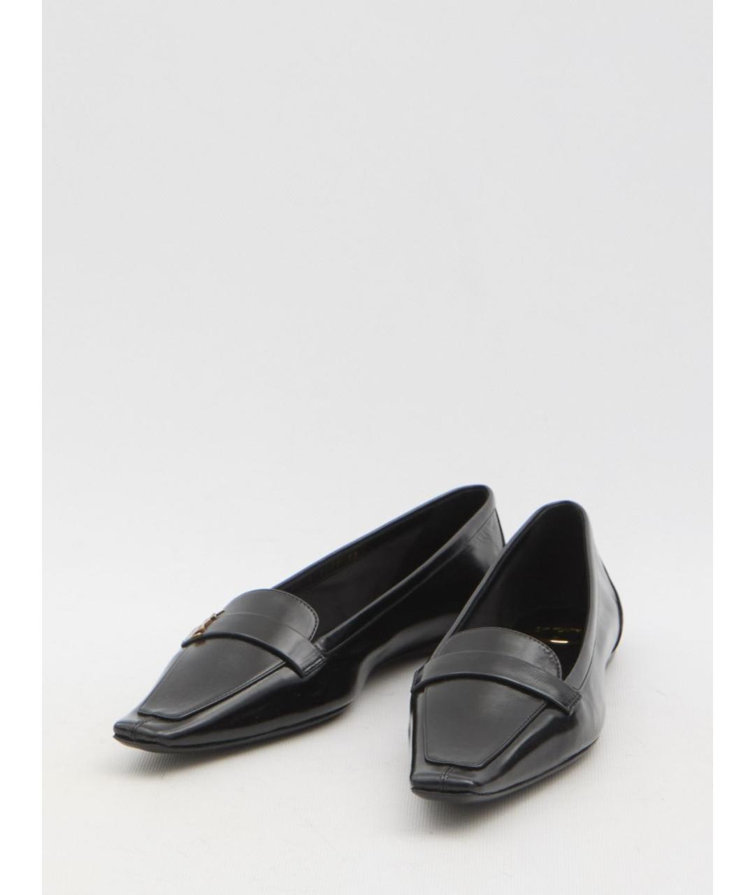 SAINT LAURENT Черные кожаные балетки, фото 2