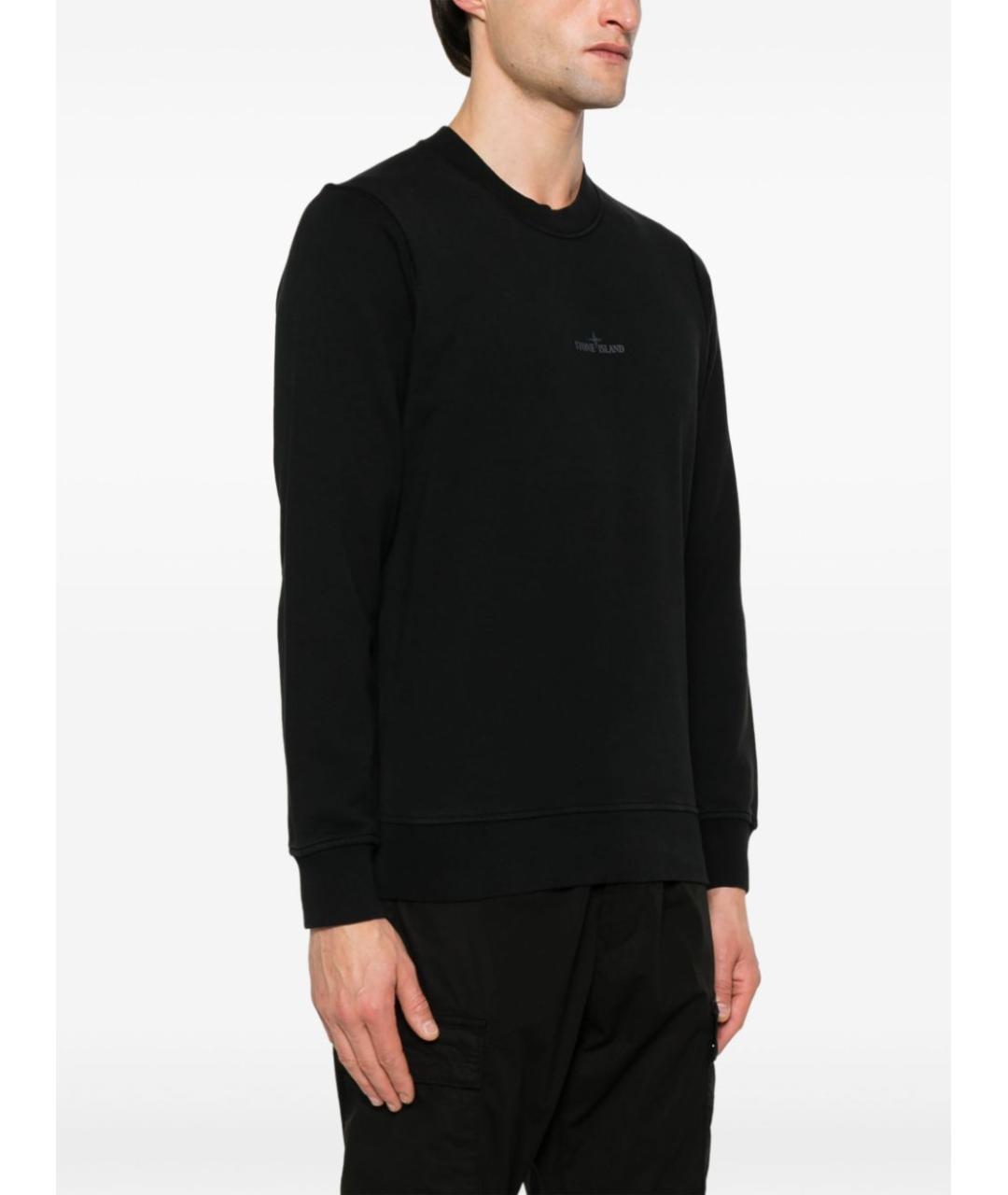 STONE ISLAND Черный хлопковый джемпер / свитер, фото 4