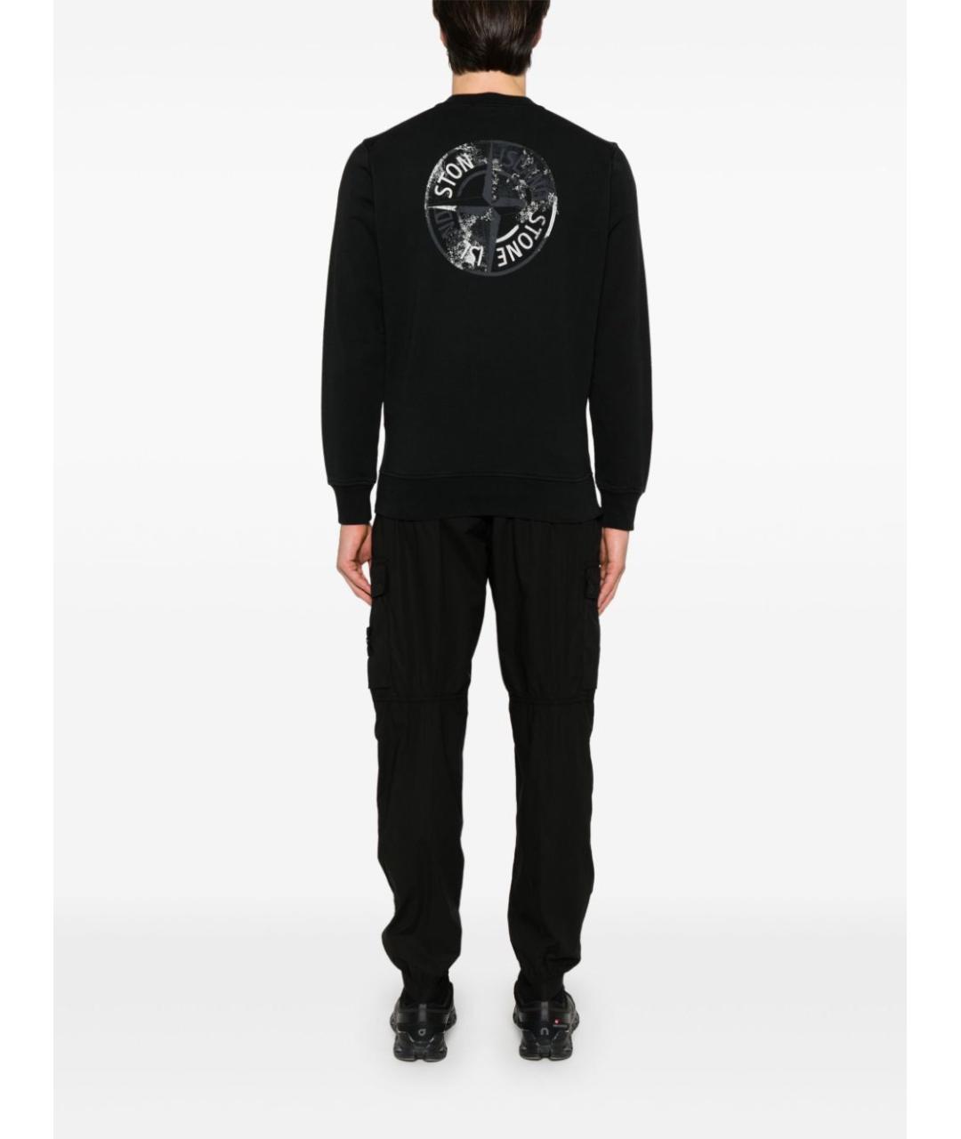 STONE ISLAND Черный хлопковый джемпер / свитер, фото 2