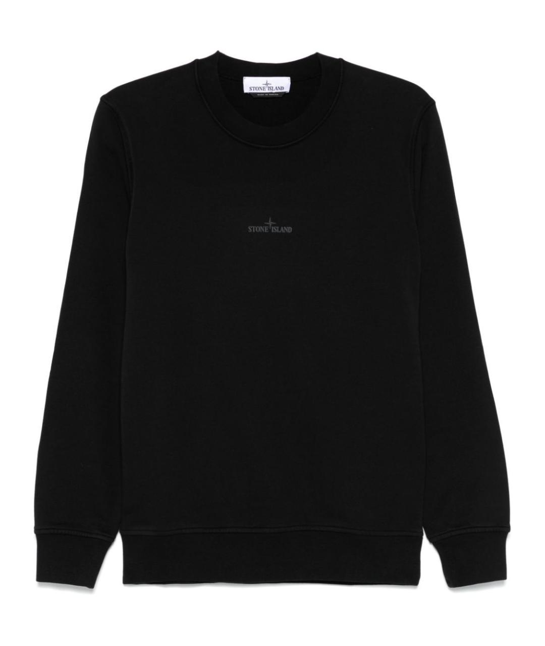 STONE ISLAND Черный хлопковый джемпер / свитер, фото 1