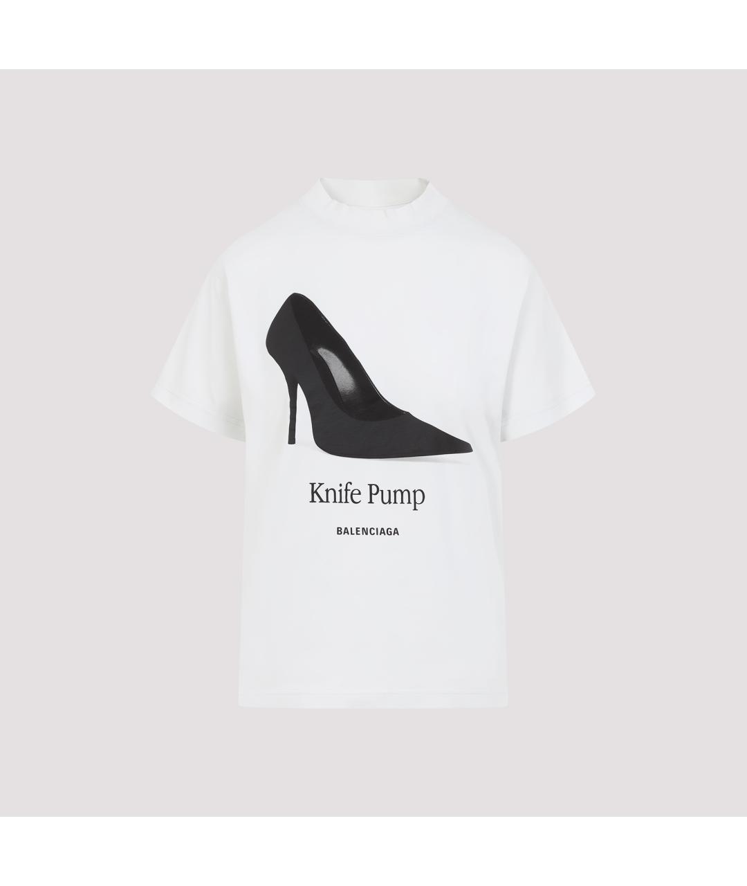 BALENCIAGA Белая хлопковая футболка, фото 2