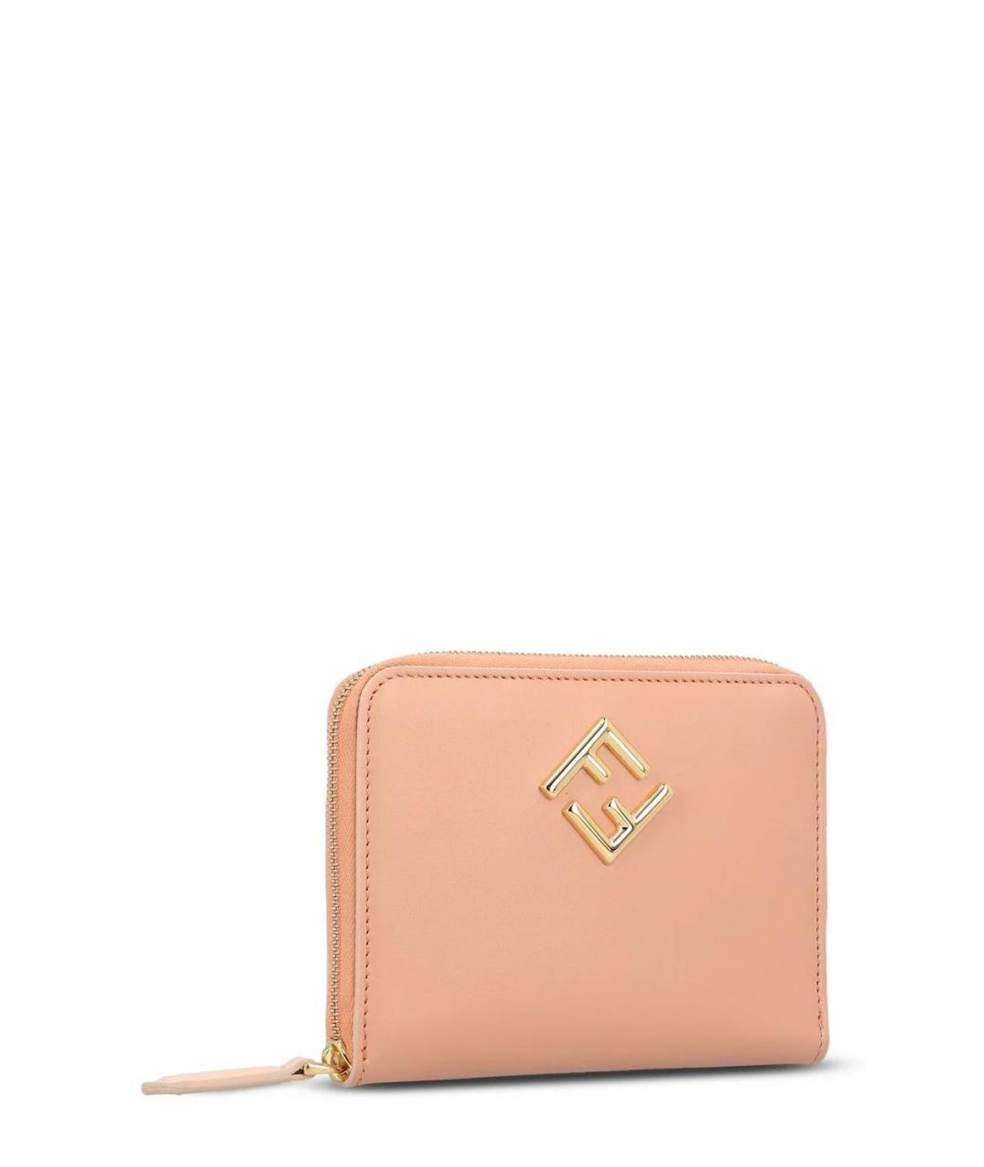 FENDI Розовый кожаный кошелек, фото 3