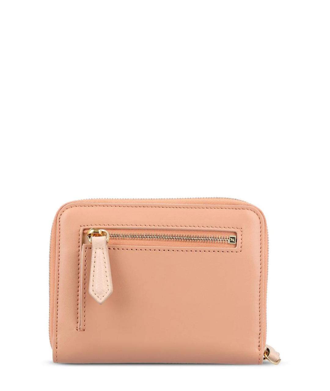 FENDI Розовый кожаный кошелек, фото 2