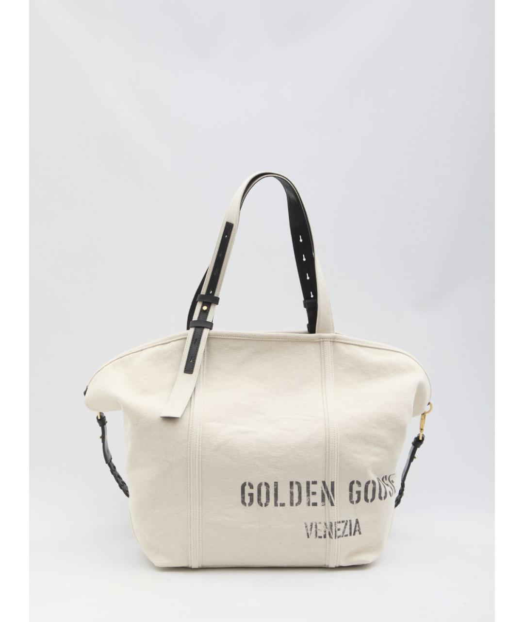 GOLDEN GOOSE DELUXE BRAND Белая замшевая сумка тоут, фото 5