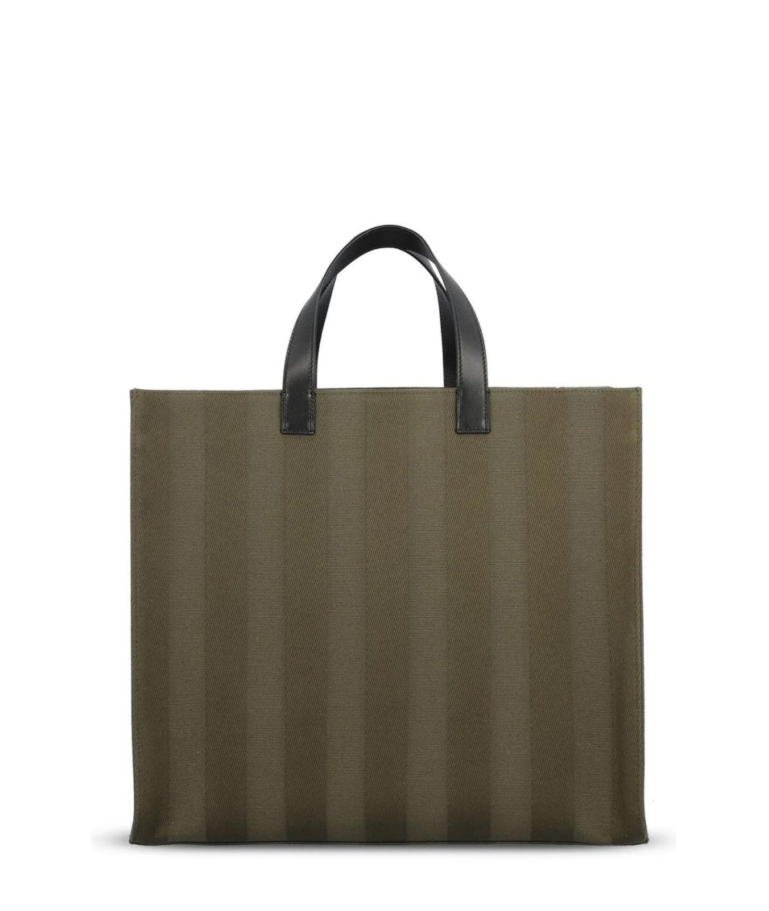 FENDI Зеленая хлопковая сумка тоут, фото 2