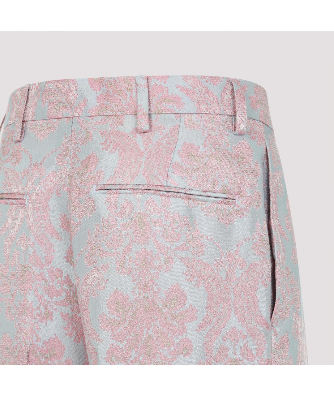 DRIES VAN NOTEN Розовые вискозные прямые брюки, фото 5