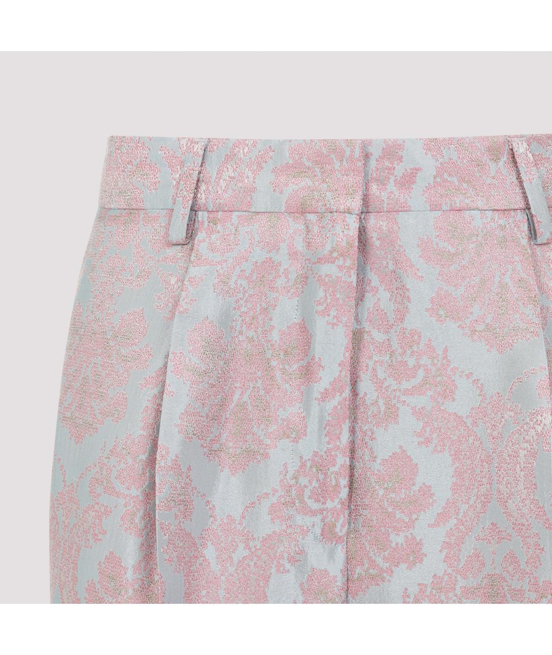 DRIES VAN NOTEN Розовые вискозные прямые брюки, фото 4