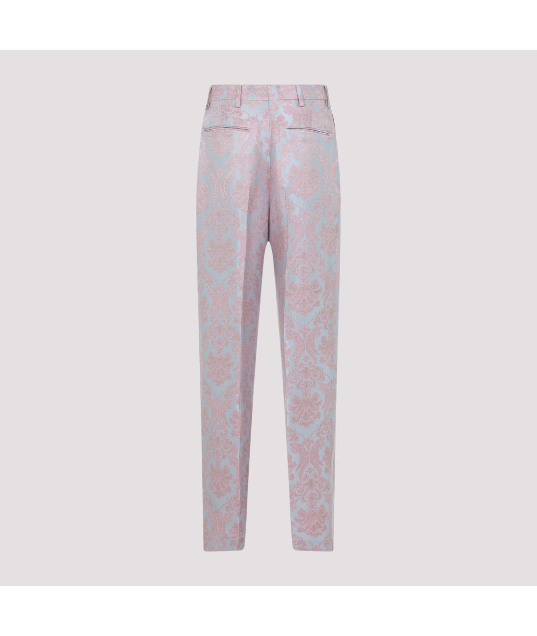 DRIES VAN NOTEN Розовые вискозные прямые брюки, фото 3