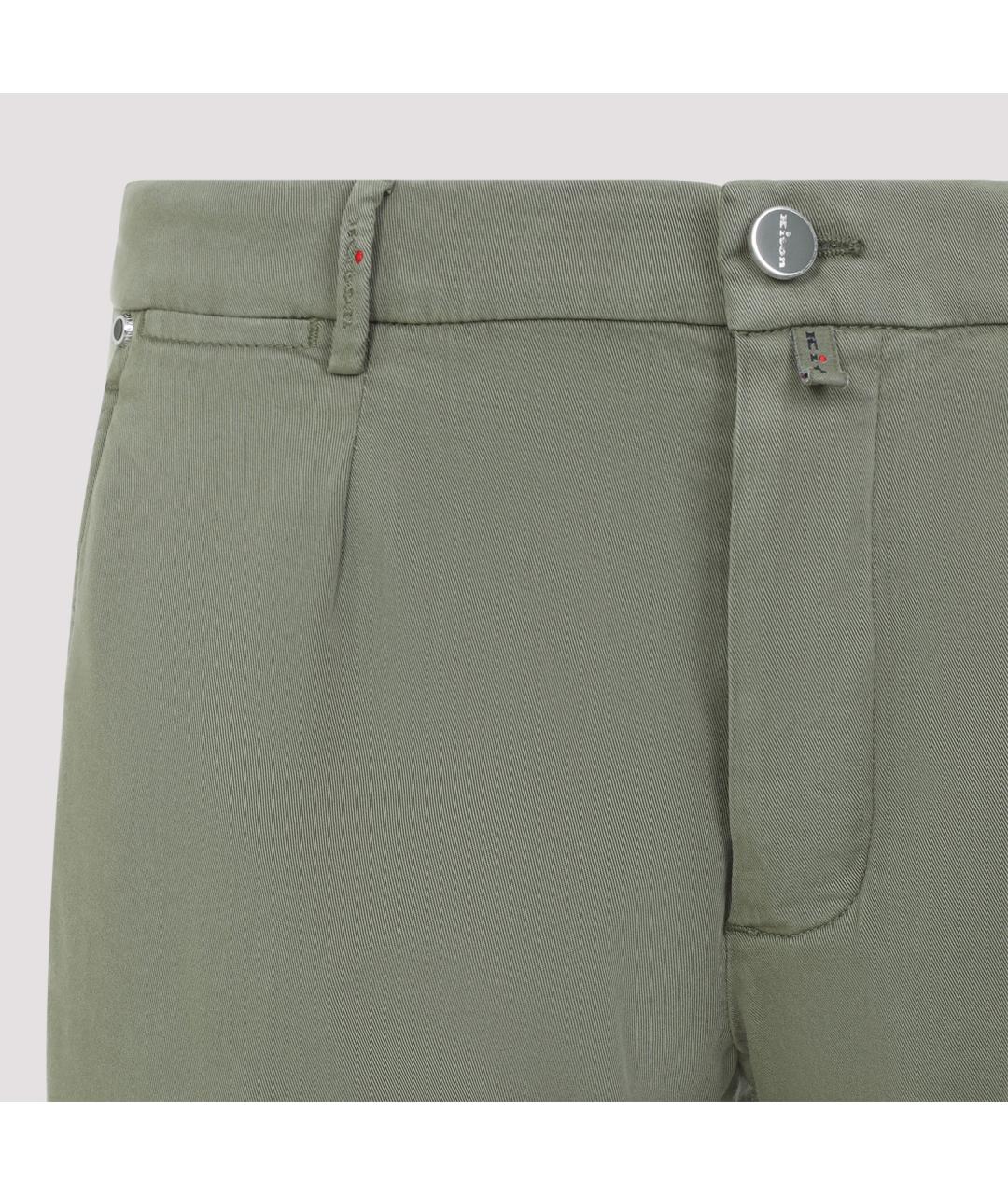 KITON Зеленые вискозные шорты, фото 4