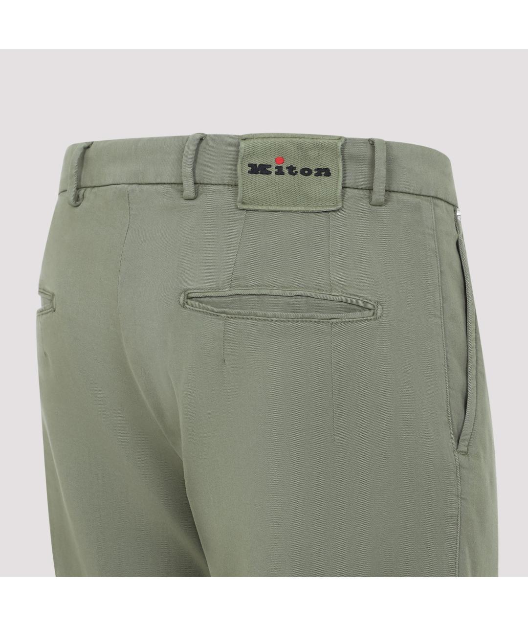 KITON Зеленые вискозные шорты, фото 5