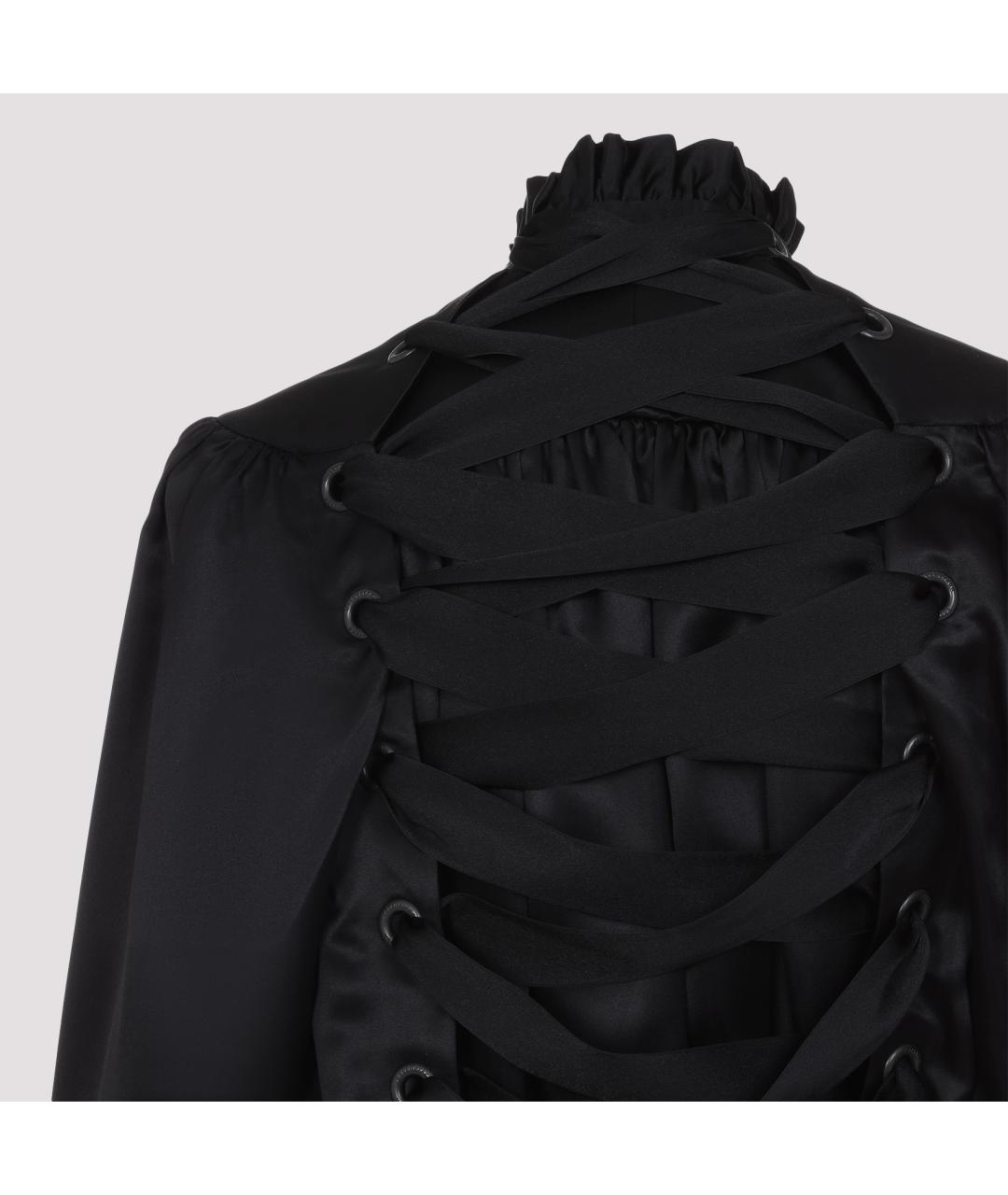 BALENCIAGA Черная шелковая блузы, фото 5