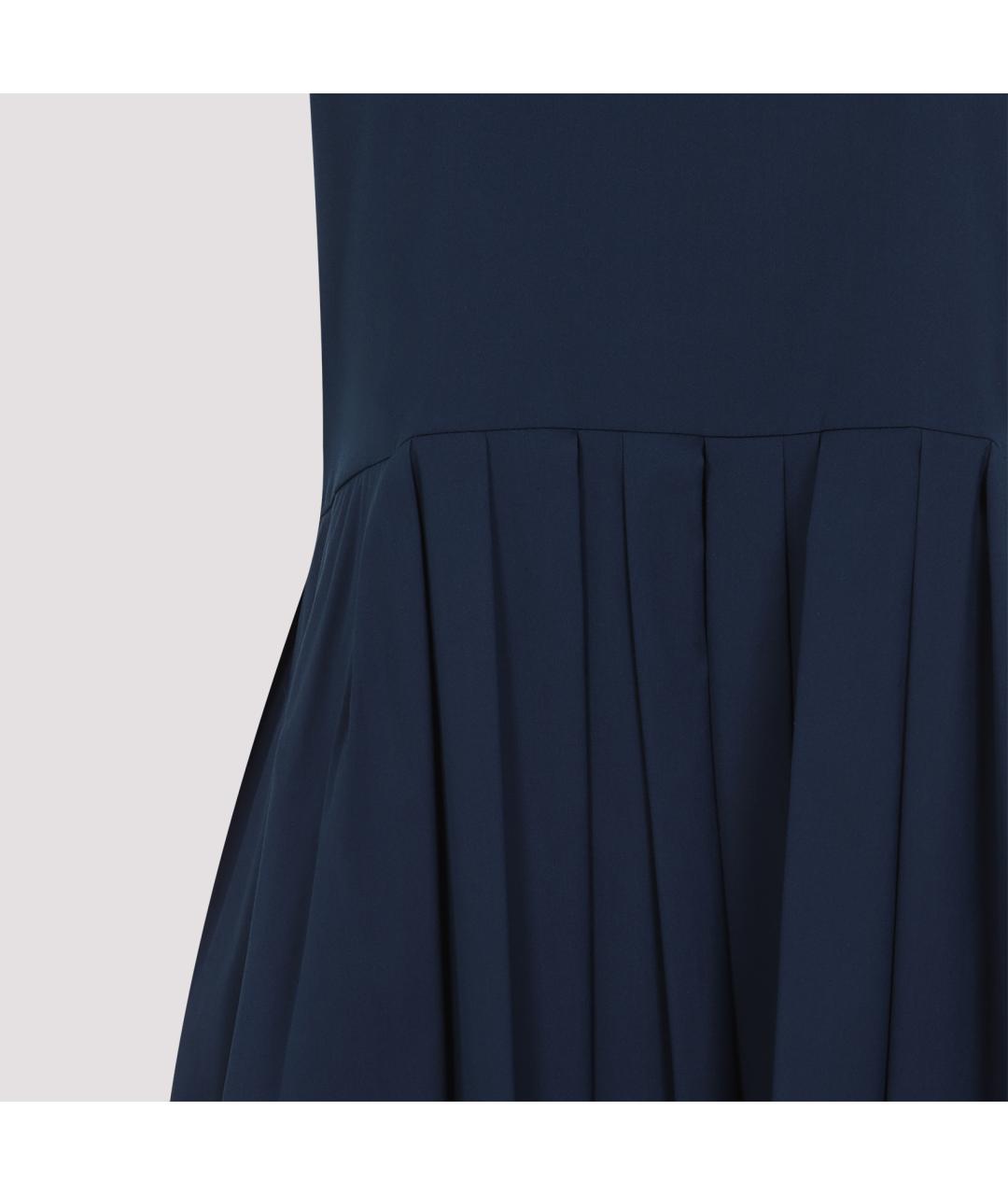MAX MARA Темно-синее хлопковое повседневное платье, фото 5