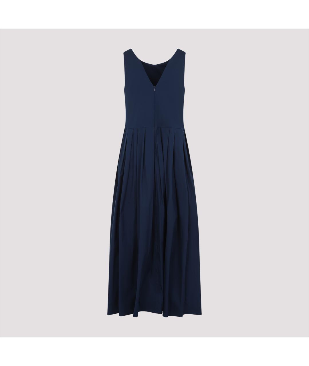 MAX MARA Темно-синее хлопковое повседневное платье, фото 3