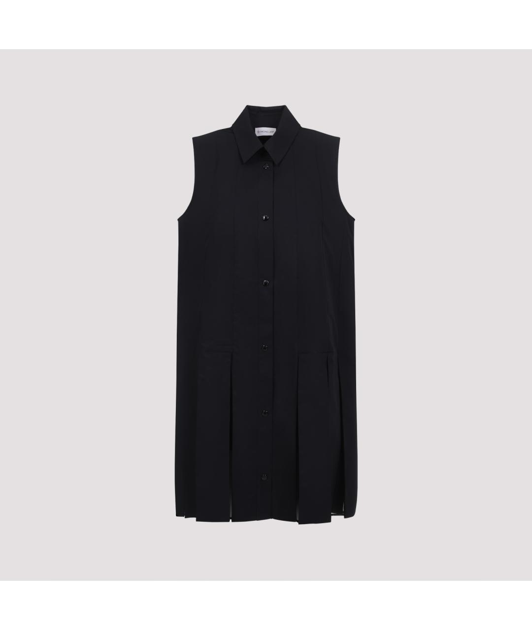 MONCLER Черное хлопковое повседневное платье, фото 2