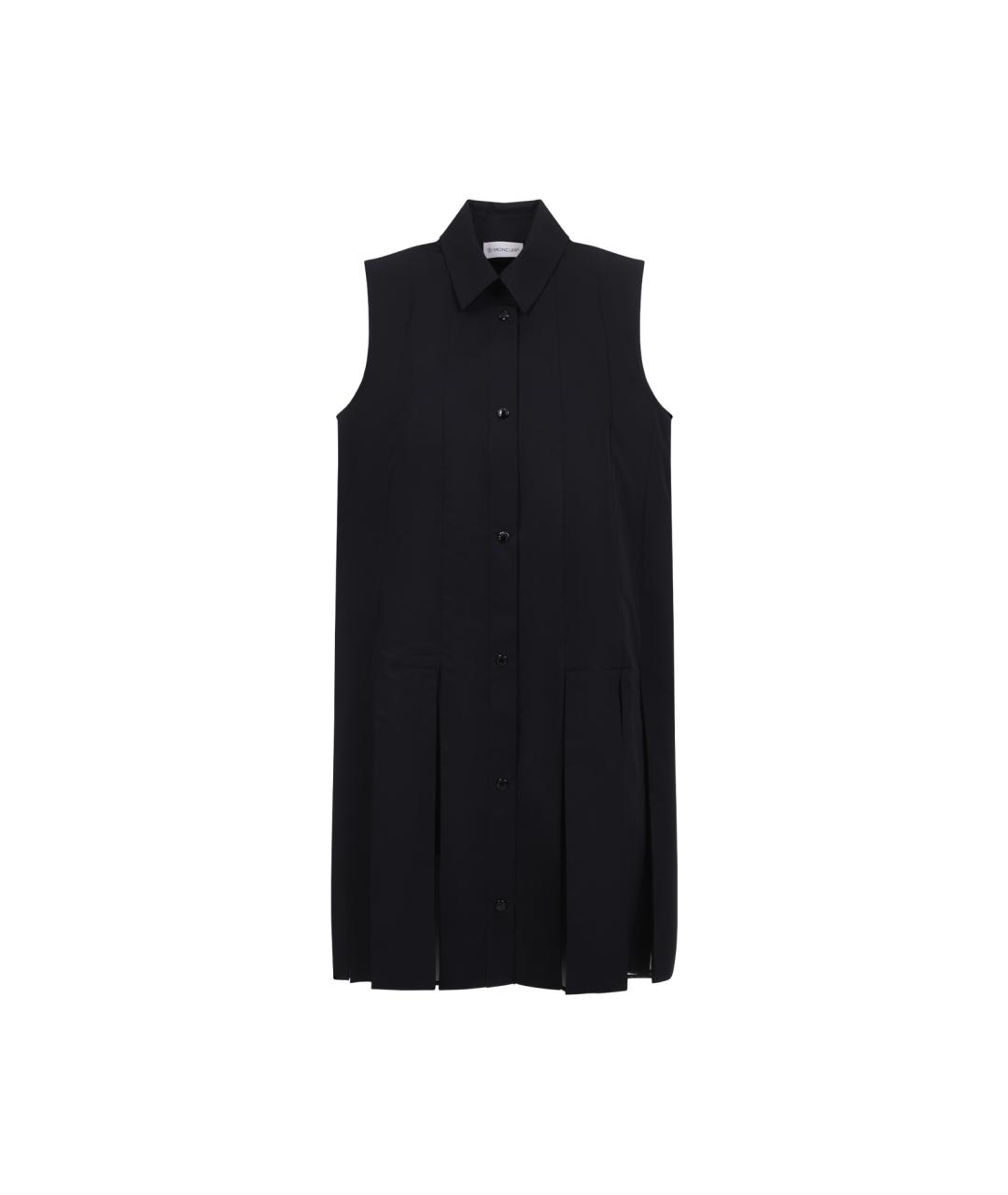 MONCLER Черное хлопковое повседневное платье, фото 1