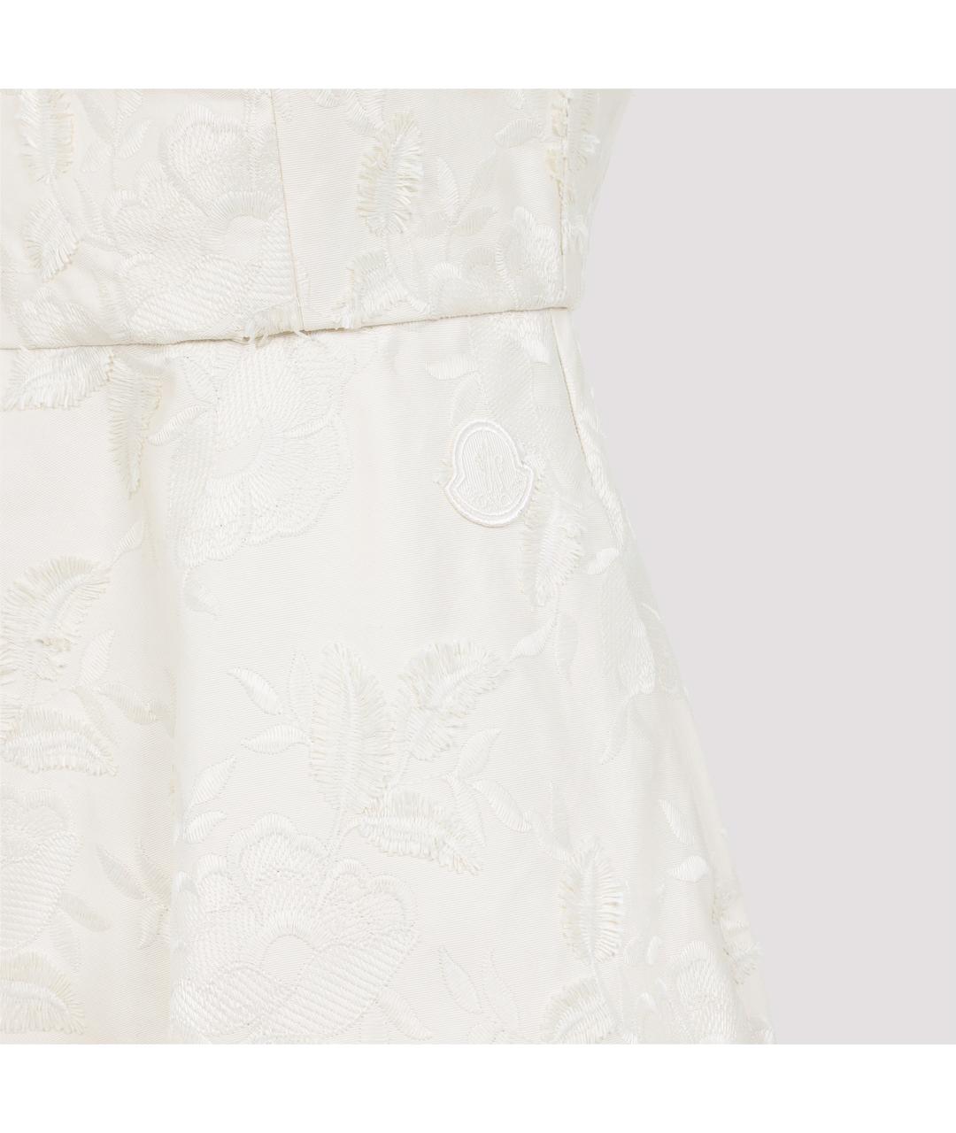 MONCLER Белое хлопковое повседневное платье, фото 4