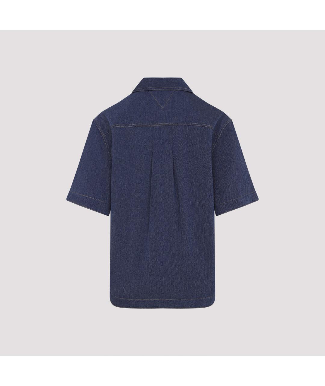 BOTTEGA VENETA Синяя хлопковая кэжуал рубашка, фото 3