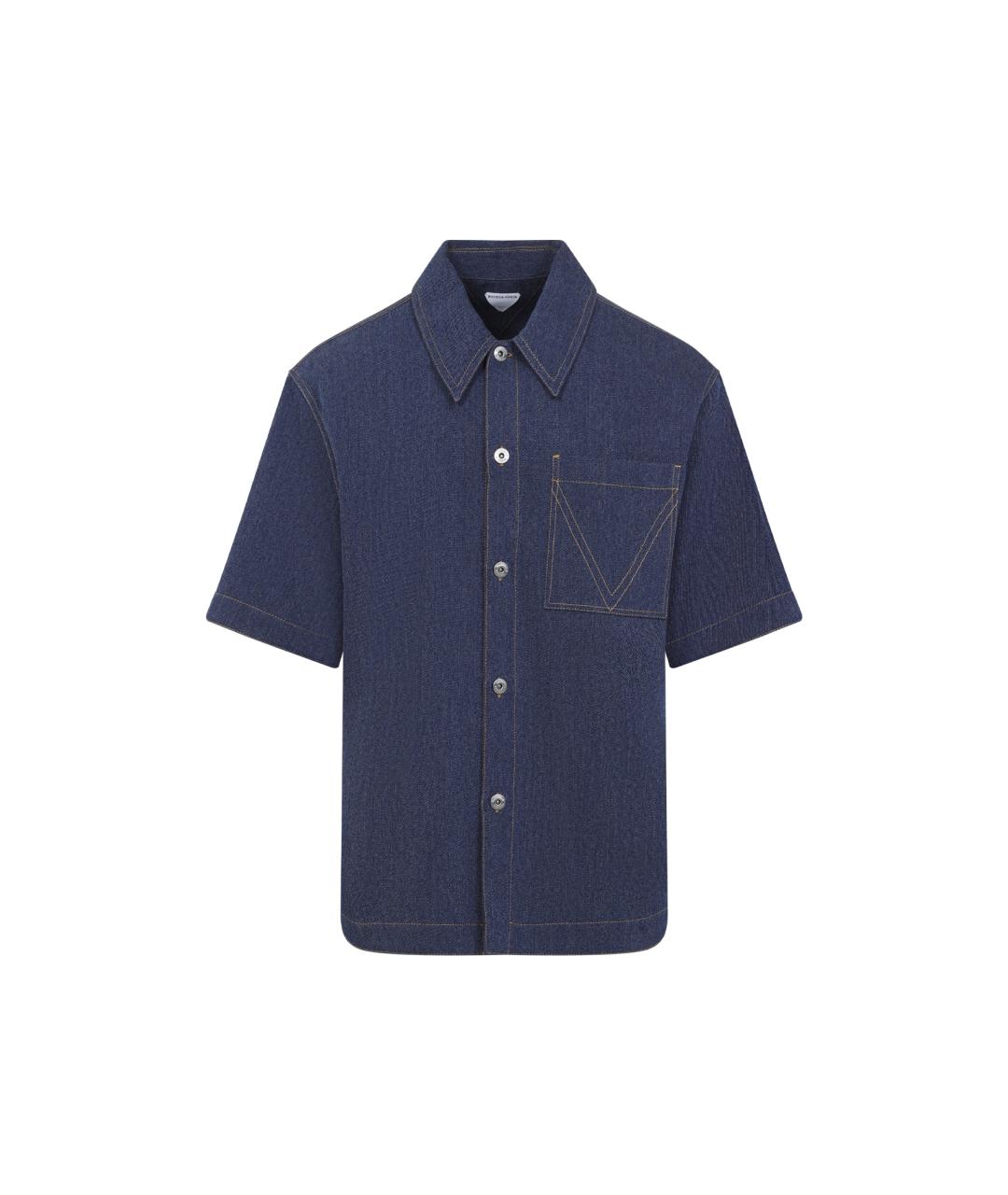 BOTTEGA VENETA Синяя хлопковая кэжуал рубашка, фото 1