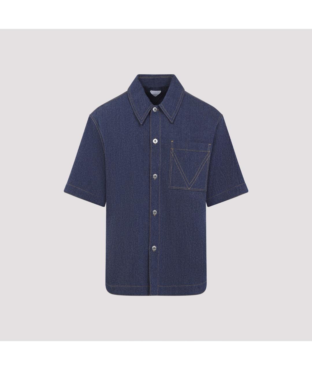 BOTTEGA VENETA Синяя хлопковая кэжуал рубашка, фото 2