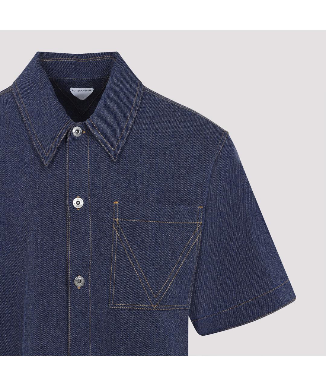 BOTTEGA VENETA Синяя хлопковая кэжуал рубашка, фото 4