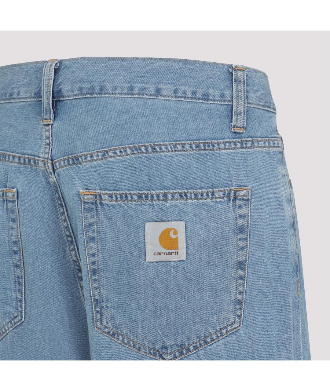 CARHARTT WIP Голубые хлопковые повседневные брюки, фото 4