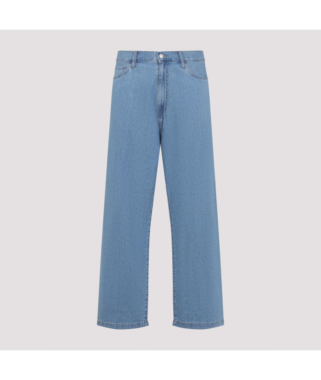 CARHARTT WIP Голубые хлопковые повседневные брюки, фото 2