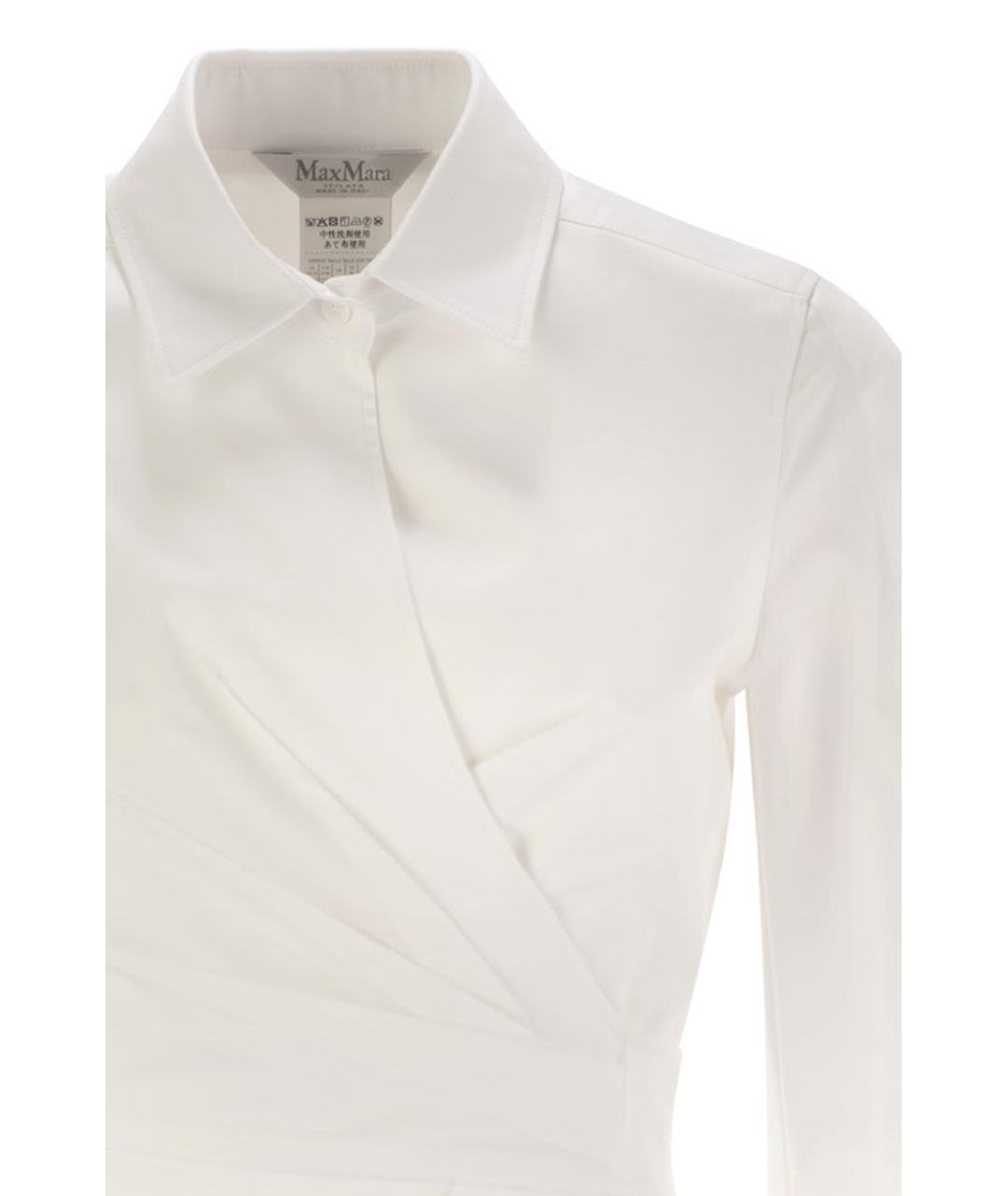 MAX MARA Белое хлопковое повседневное платье, фото 4