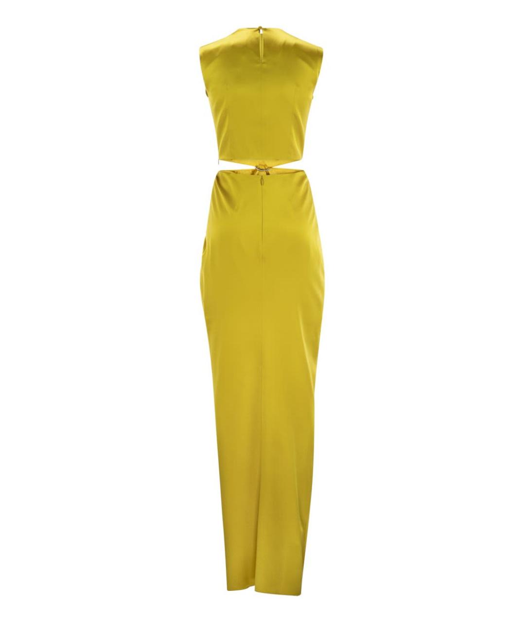 MAX MARA Желтое шелковое повседневное платье, фото 2
