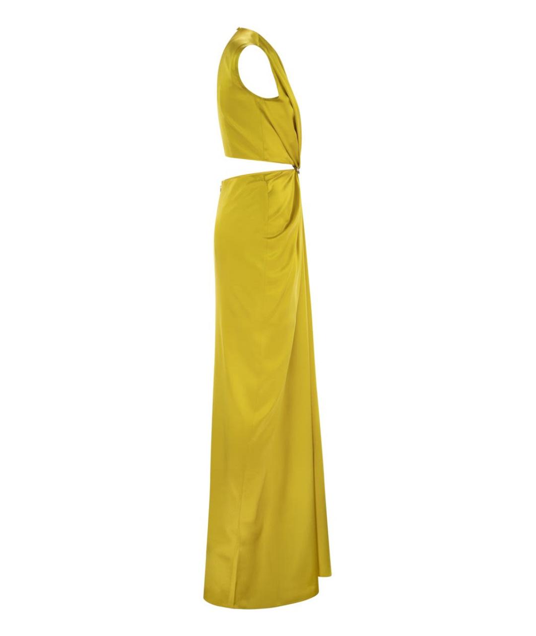MAX MARA Желтое шелковое повседневное платье, фото 3