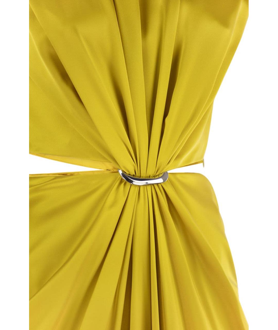 MAX MARA Желтое шелковое повседневное платье, фото 4
