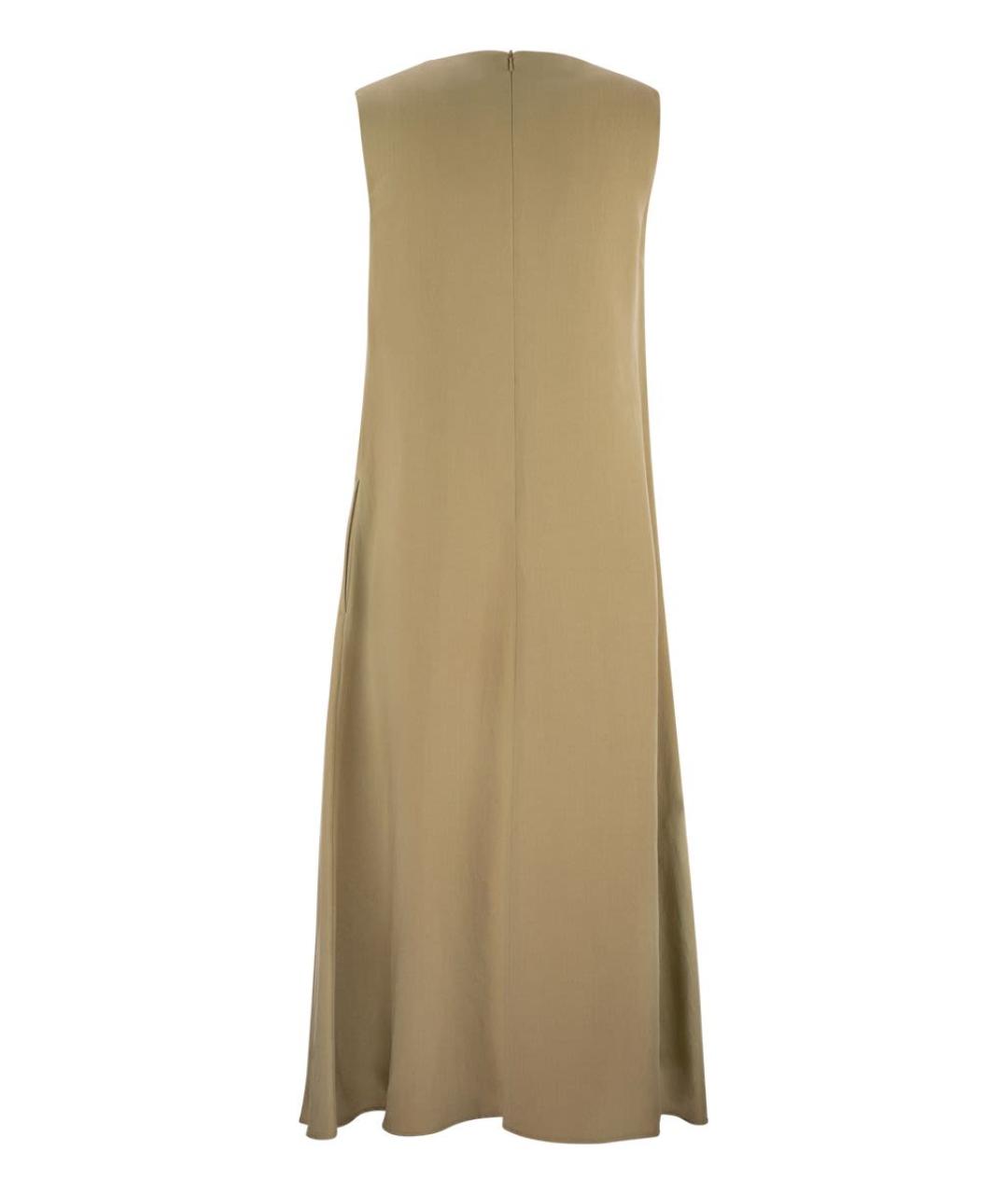 WEEKEND MAX MARA Бежевое вискозное повседневное платье, фото 2