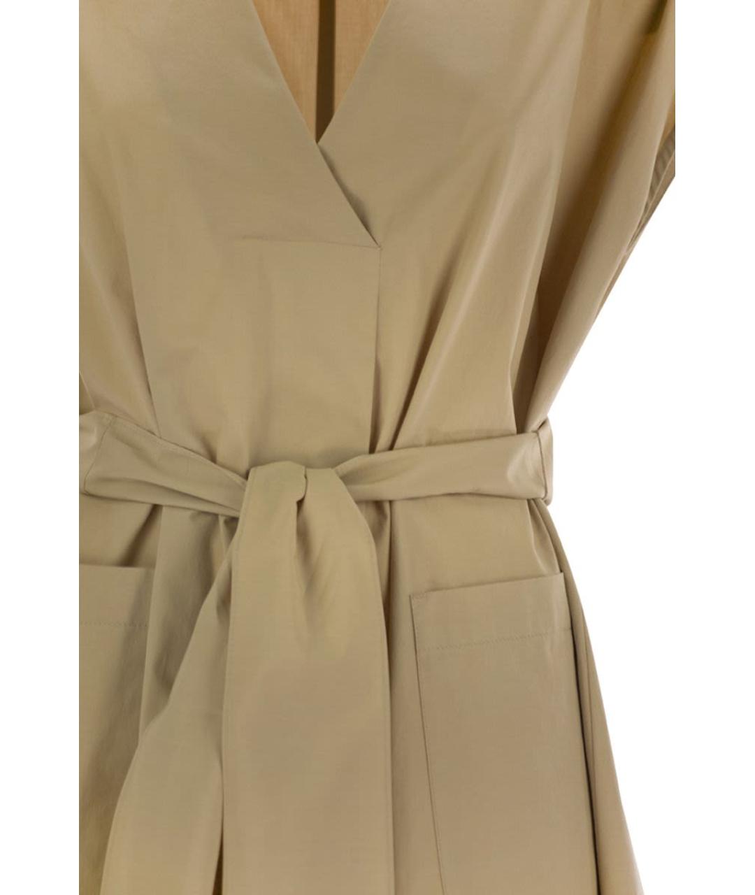 WEEKEND MAX MARA Коричневое хлопковое повседневное платье, фото 4