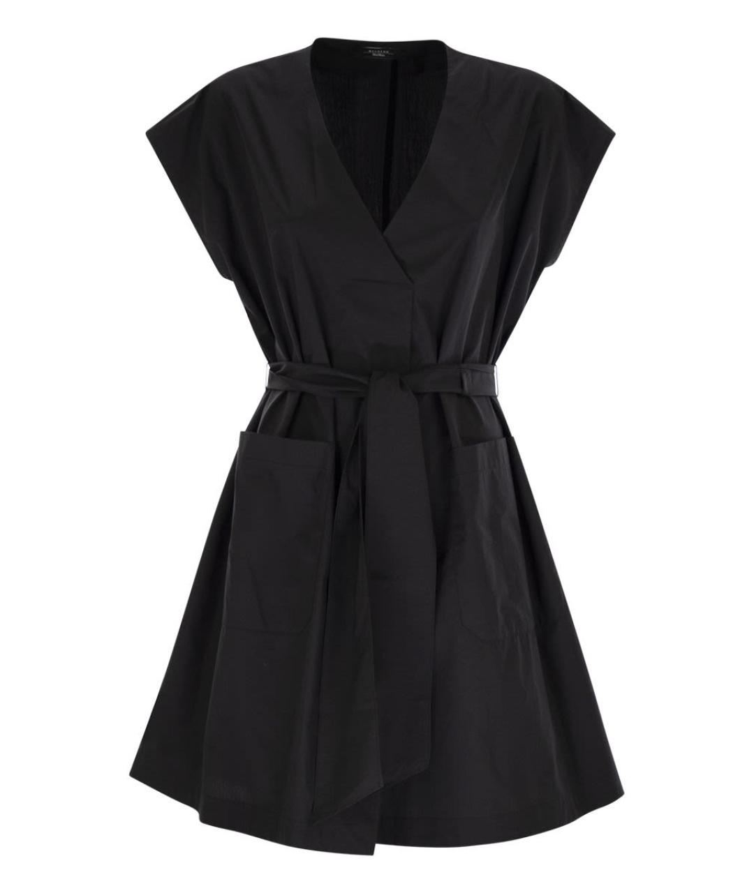 WEEKEND MAX MARA Черное хлопковое повседневное платье, фото 1