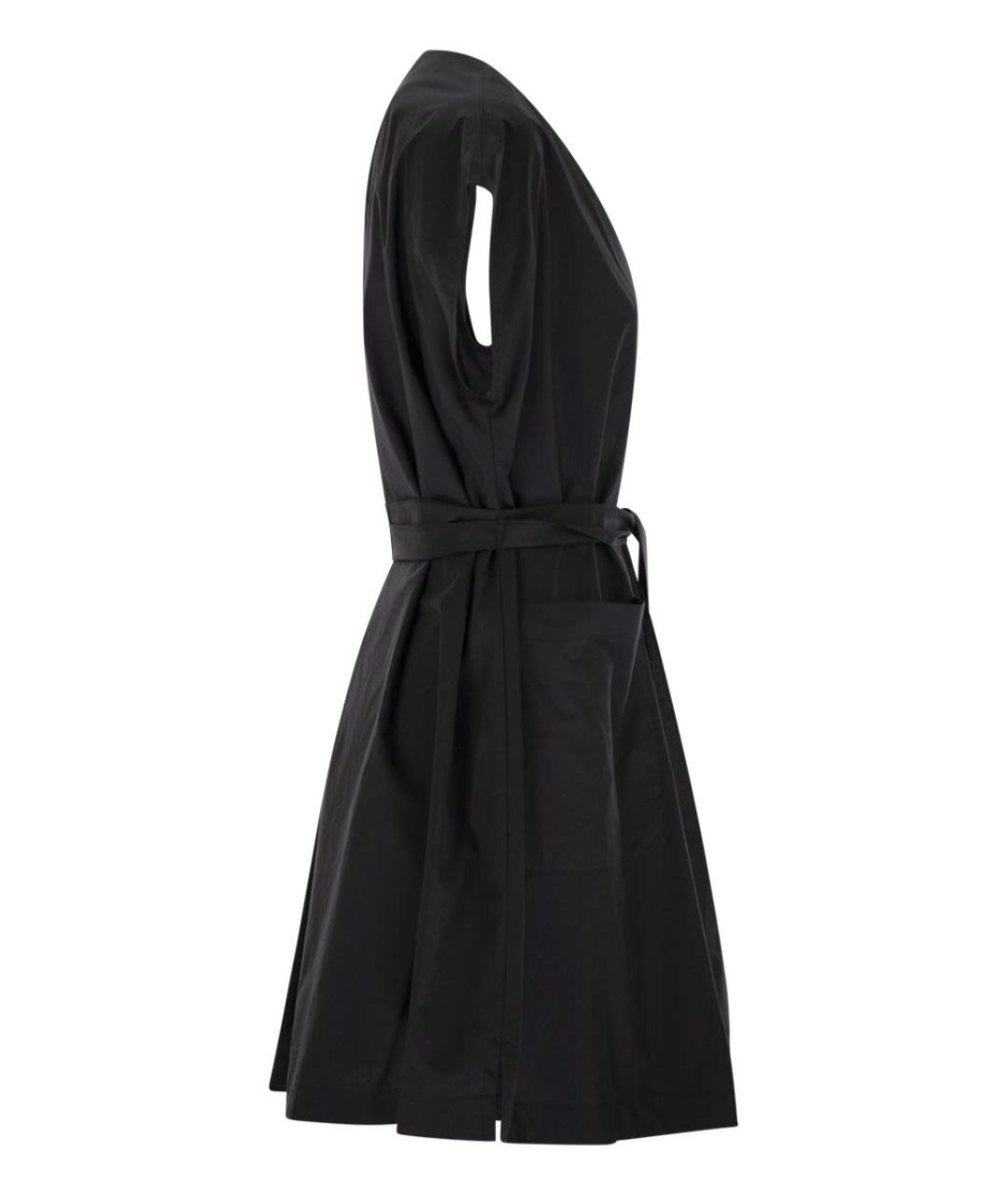 WEEKEND MAX MARA Черное хлопковое повседневное платье, фото 3