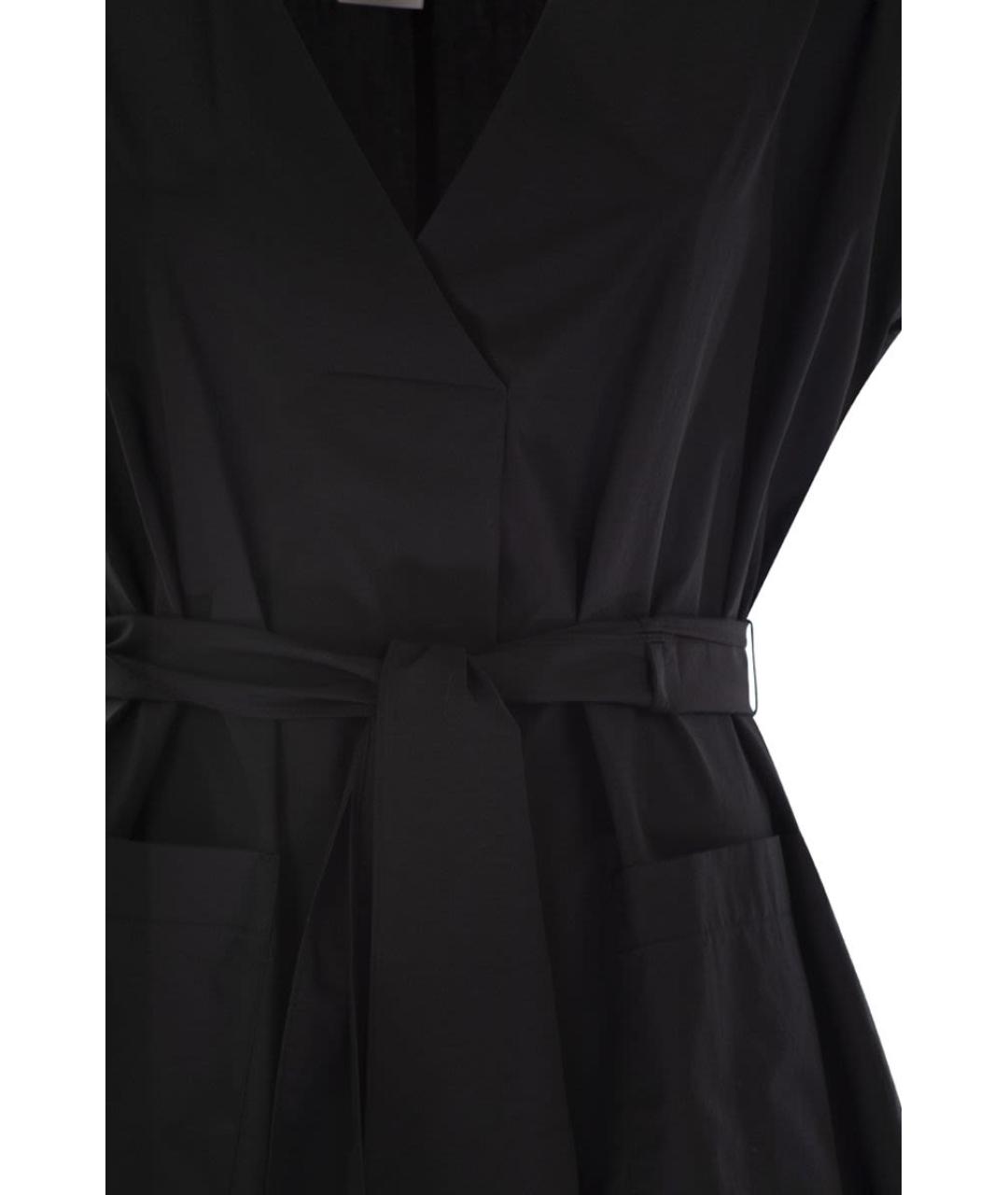 WEEKEND MAX MARA Черное хлопковое повседневное платье, фото 4