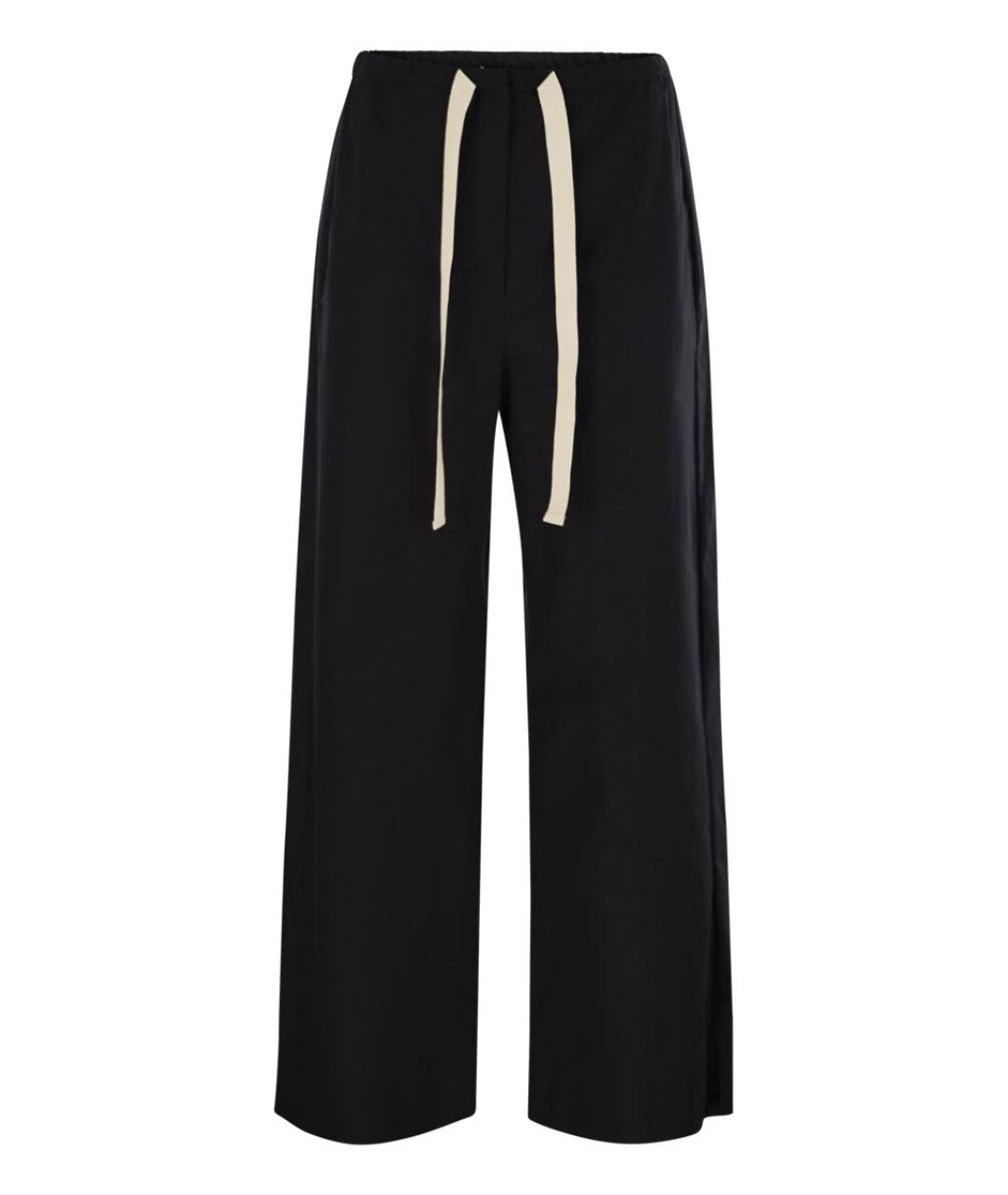 'S MAX MARA Черные хлопковые прямые брюки, фото 1