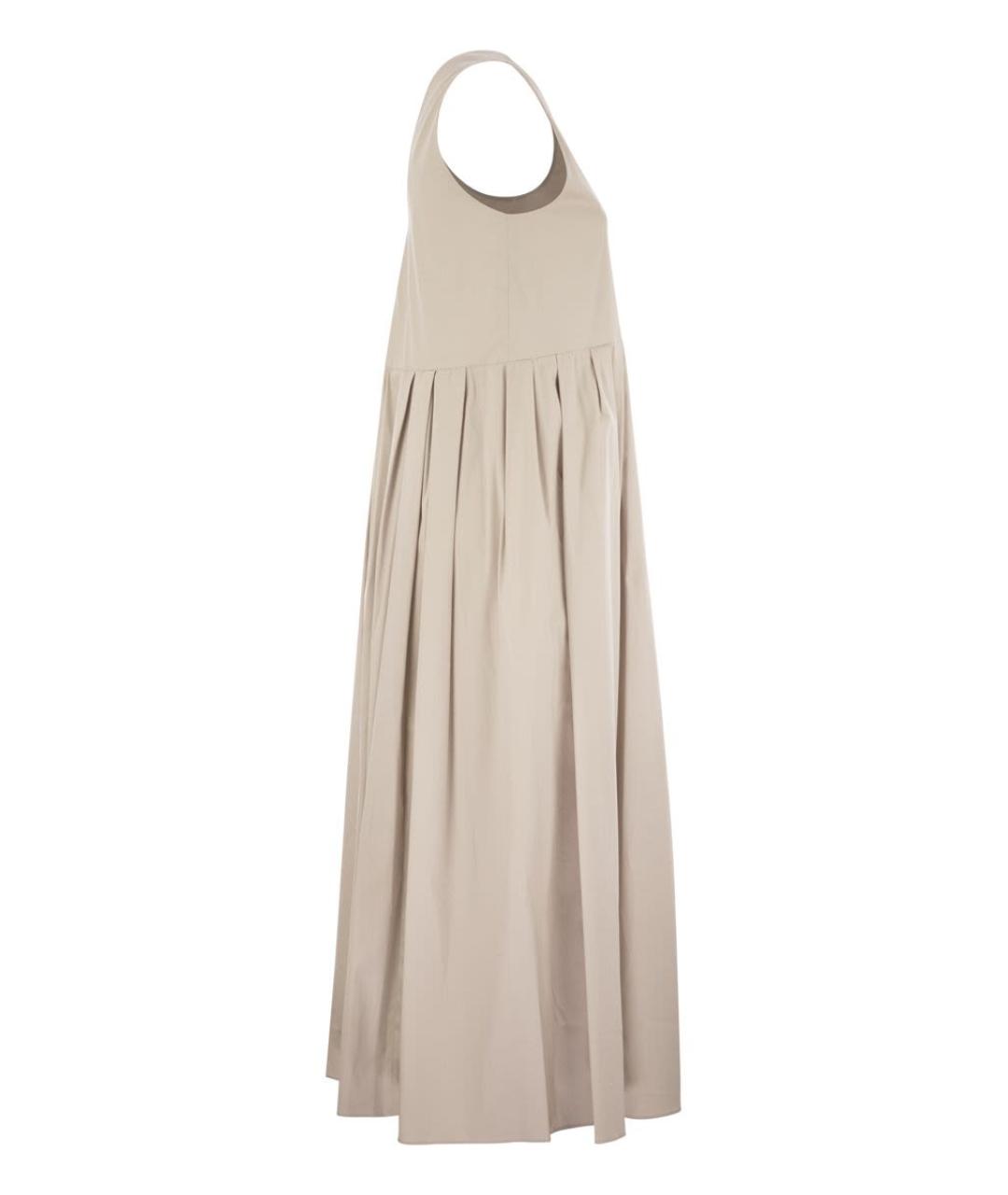 'S MAX MARA Бежевое хлопковое повседневное платье, фото 3