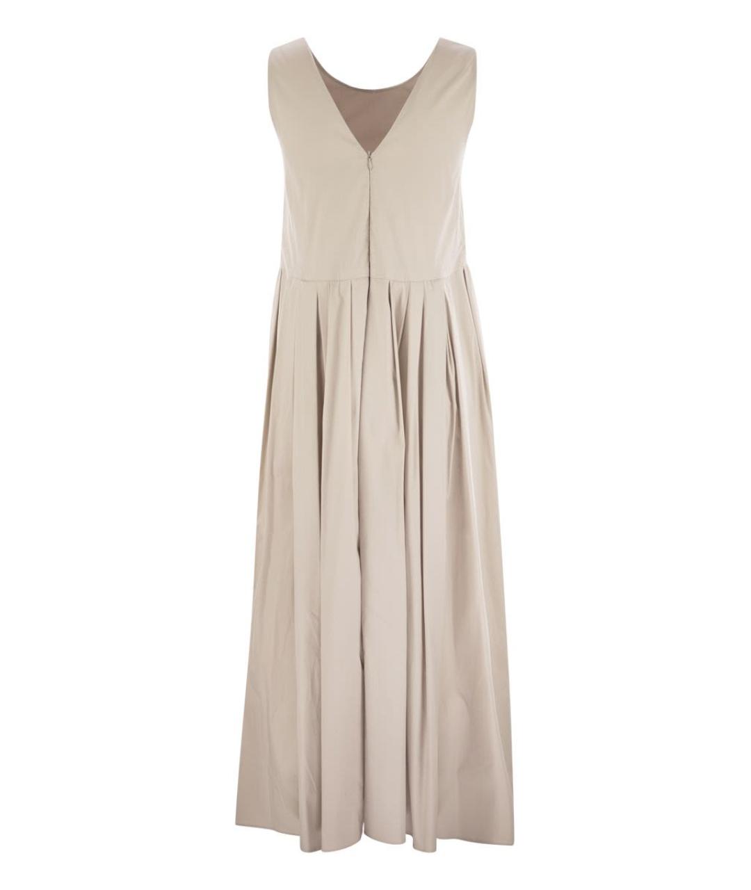 'S MAX MARA Бежевое хлопковое повседневное платье, фото 2