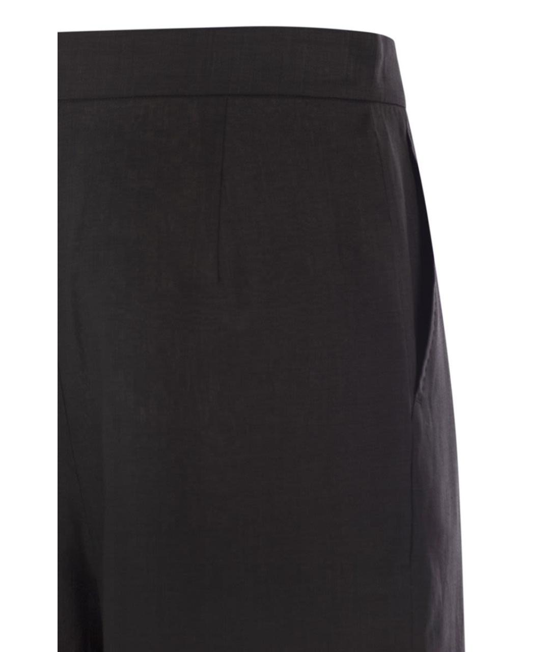 MAX MARA Черные хлопковые прямые брюки, фото 4