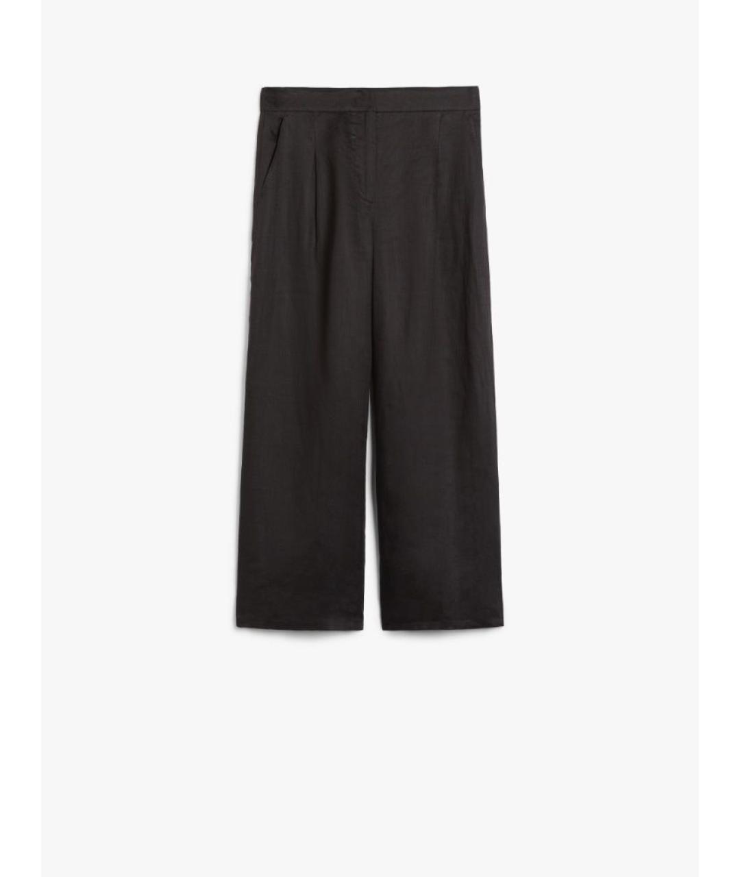MAX MARA Черные хлопковые прямые брюки, фото 5